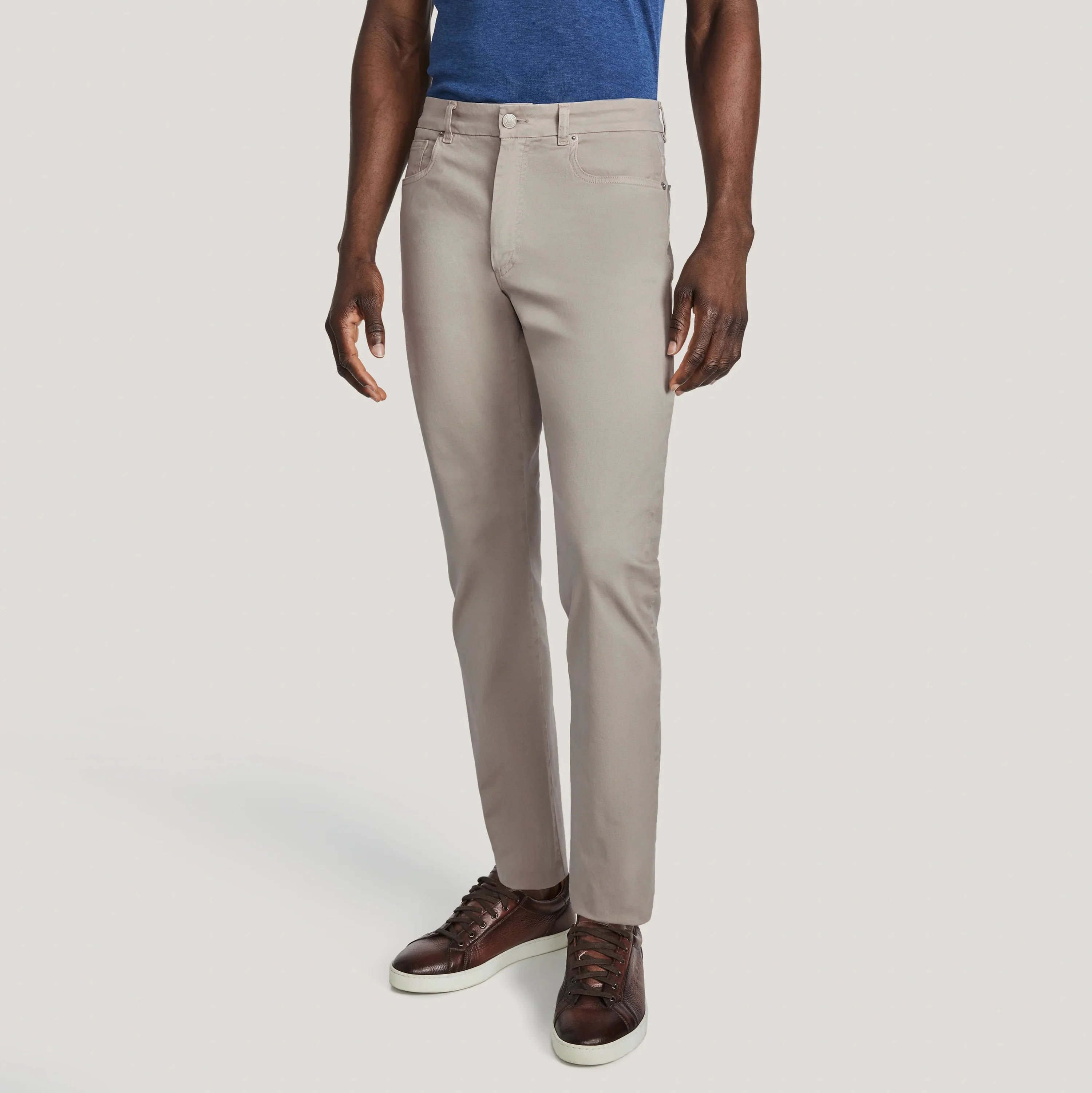 Sand Jackie Brushed Cotton Modern Fit Five Pocket Pants - Jack Victor - Image 2
