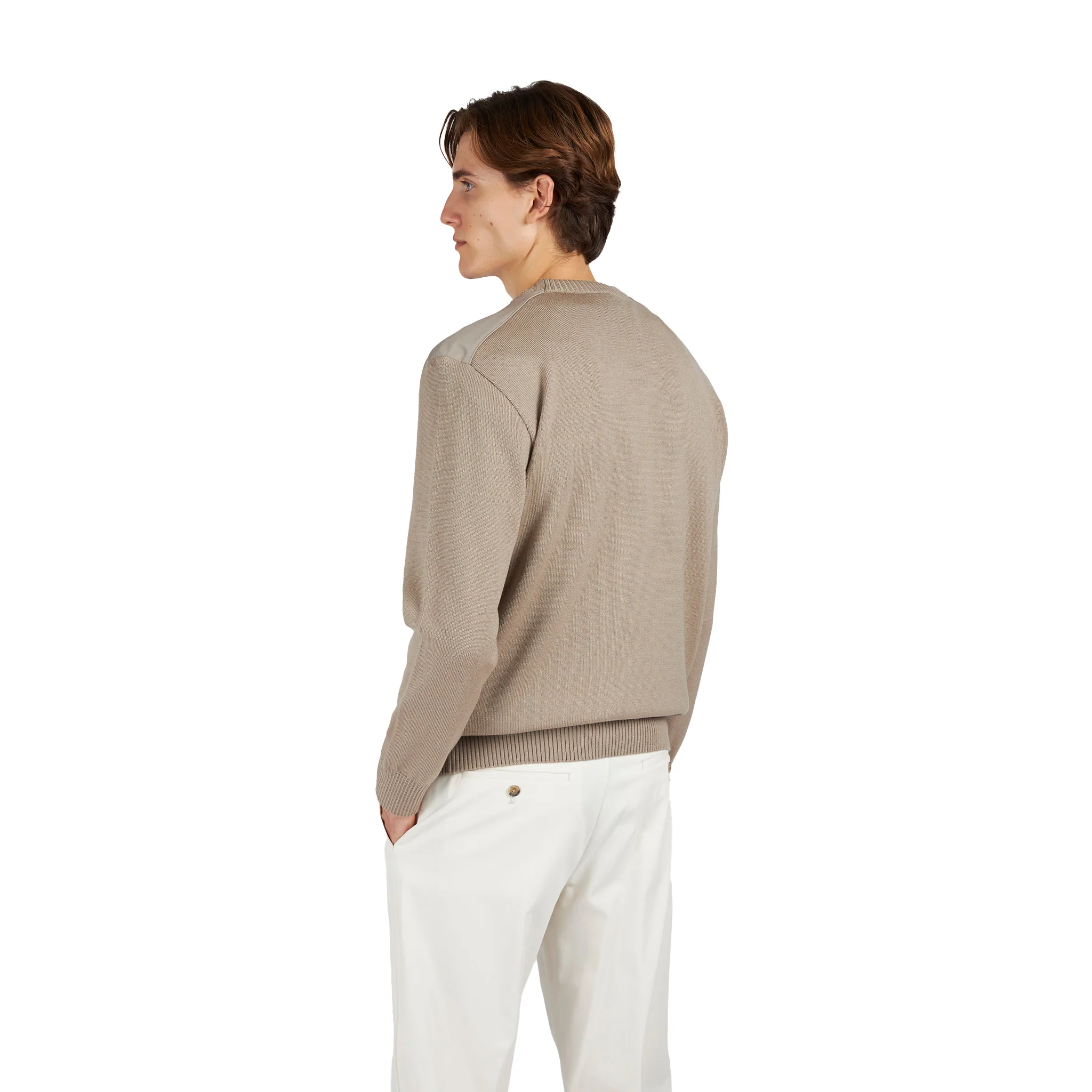 Sand Soft Cool-Touch Wool Crewneck Sweater w/ Typhoon Trims - PAUL & SHARK - Image 3