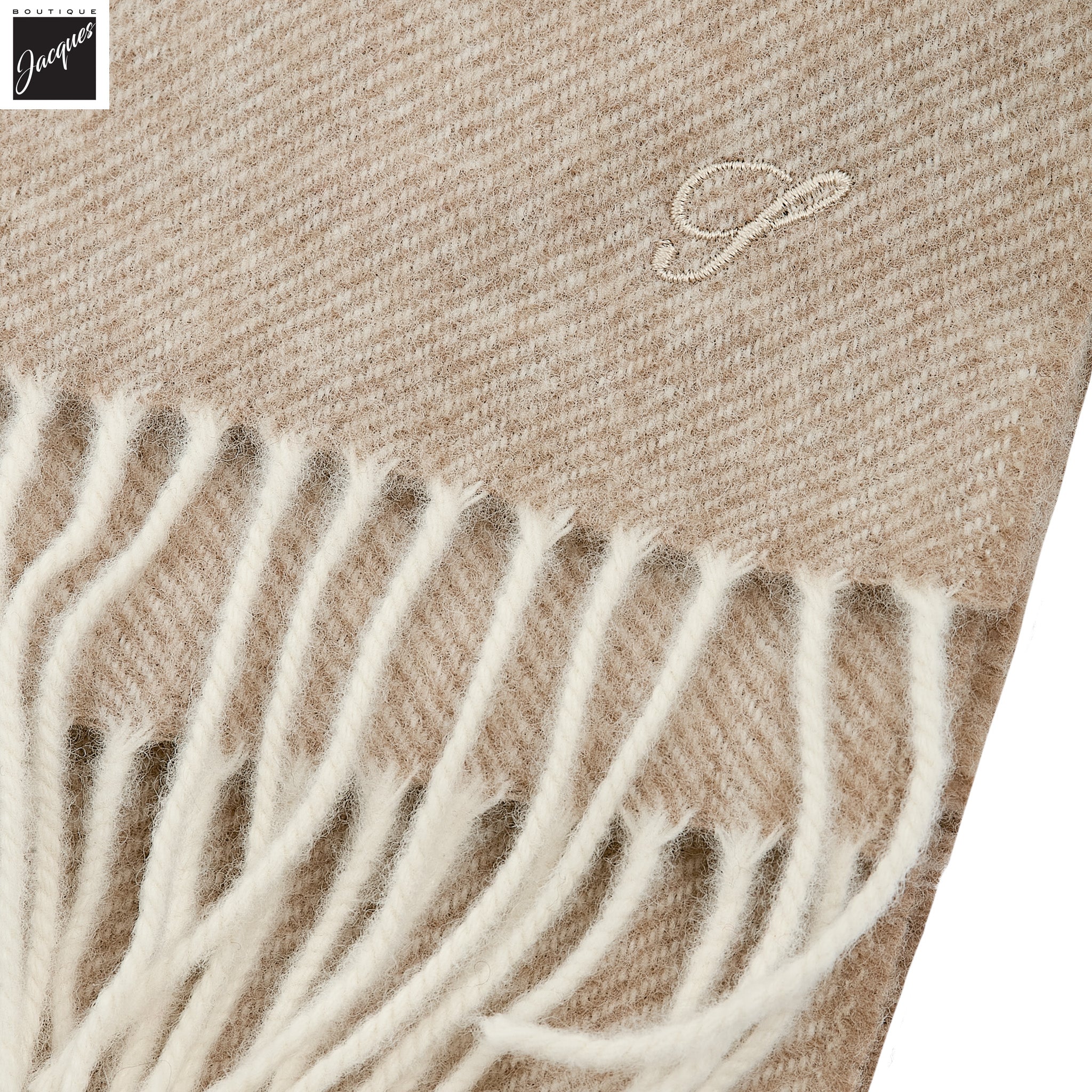 Sand Solid Wool Scarf - Stenströms - Image 3