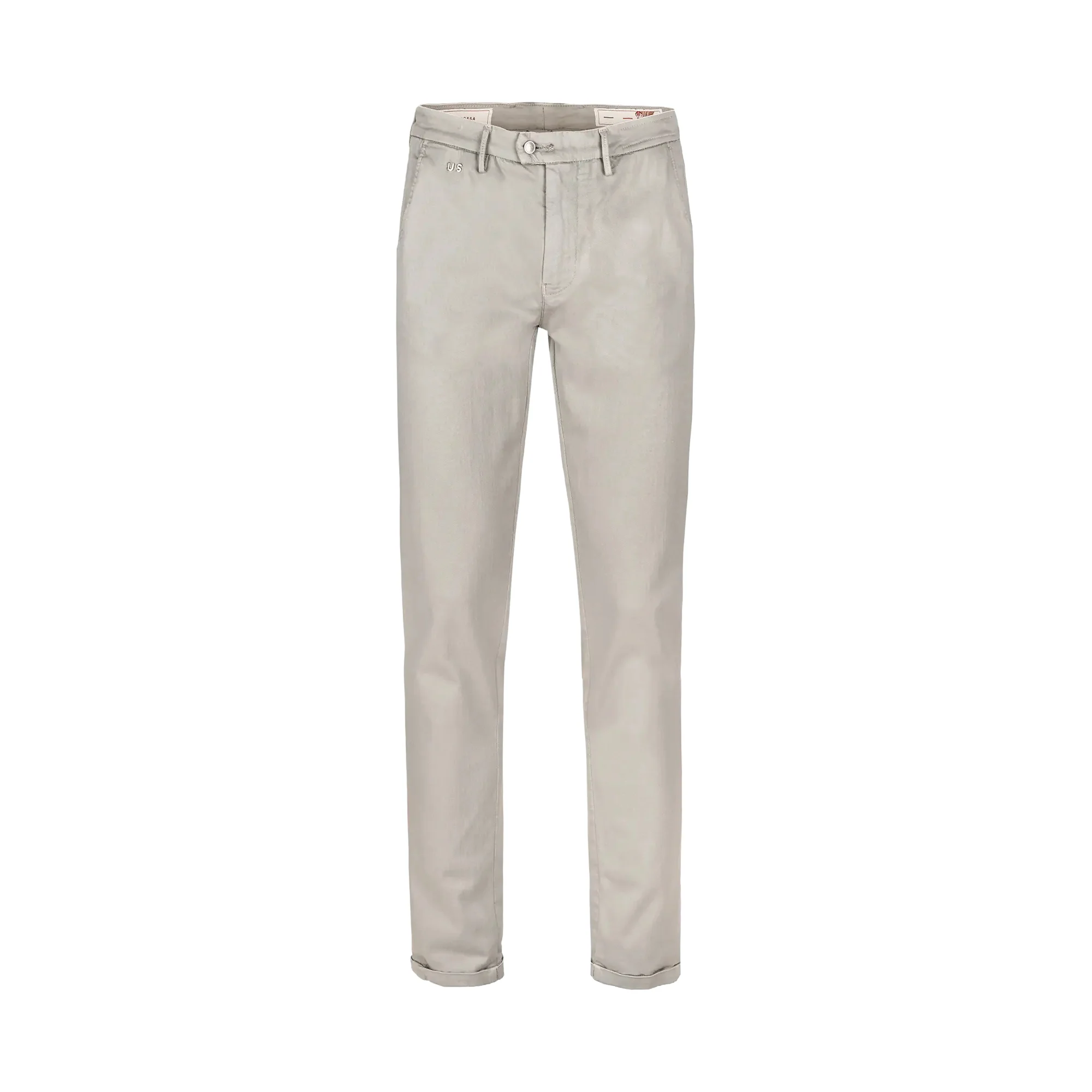 Sea Foam (Taupe) Soft Dye Luis Slim Fit Super-Stretch Chino Pants - TRAMAROSSA