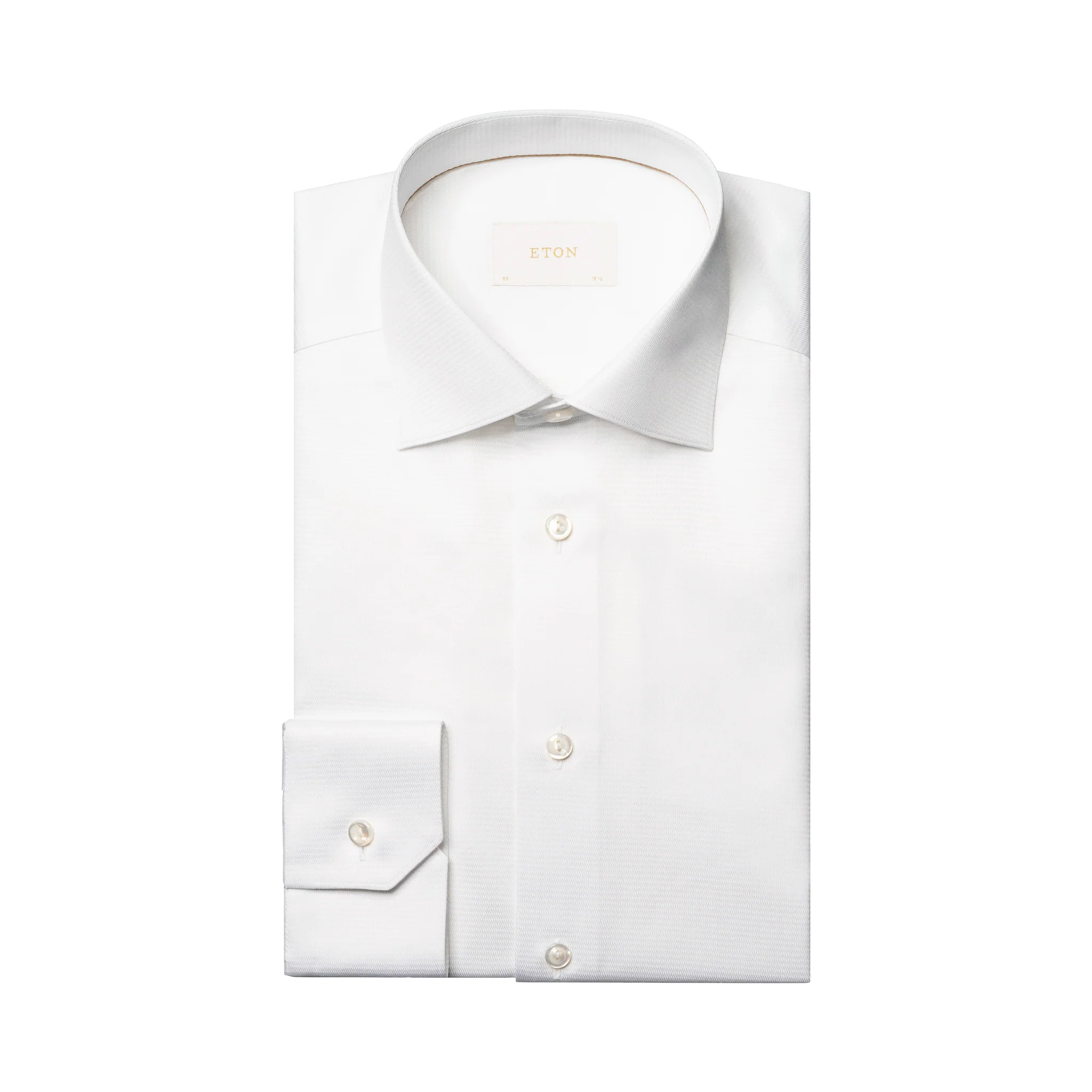 White Semi-Solid Supima 120 Elevated Twill Contemporary Fit Shirt - ETON