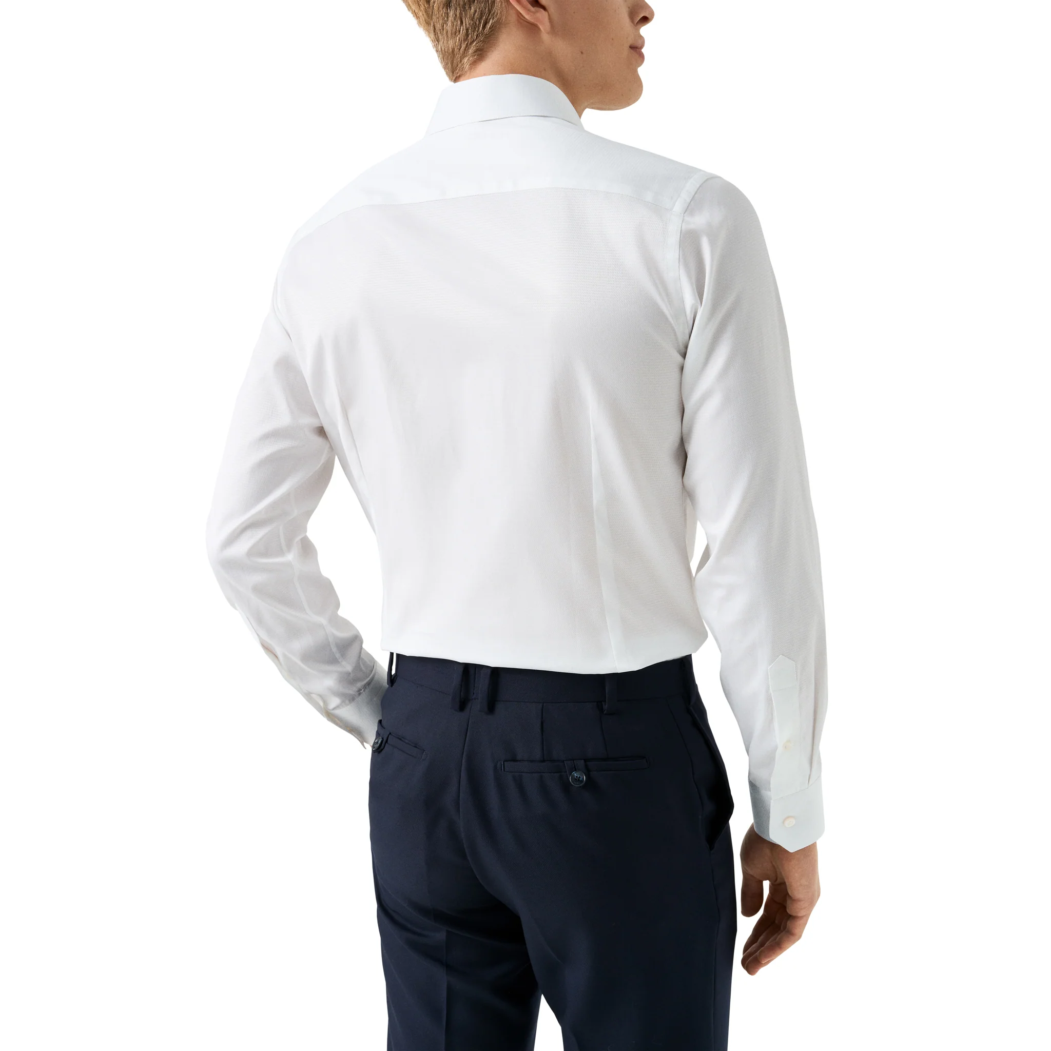 White Semi-Solid Supima 120 Elevated Twill Contemporary Fit Shirt - ETON - Image 4