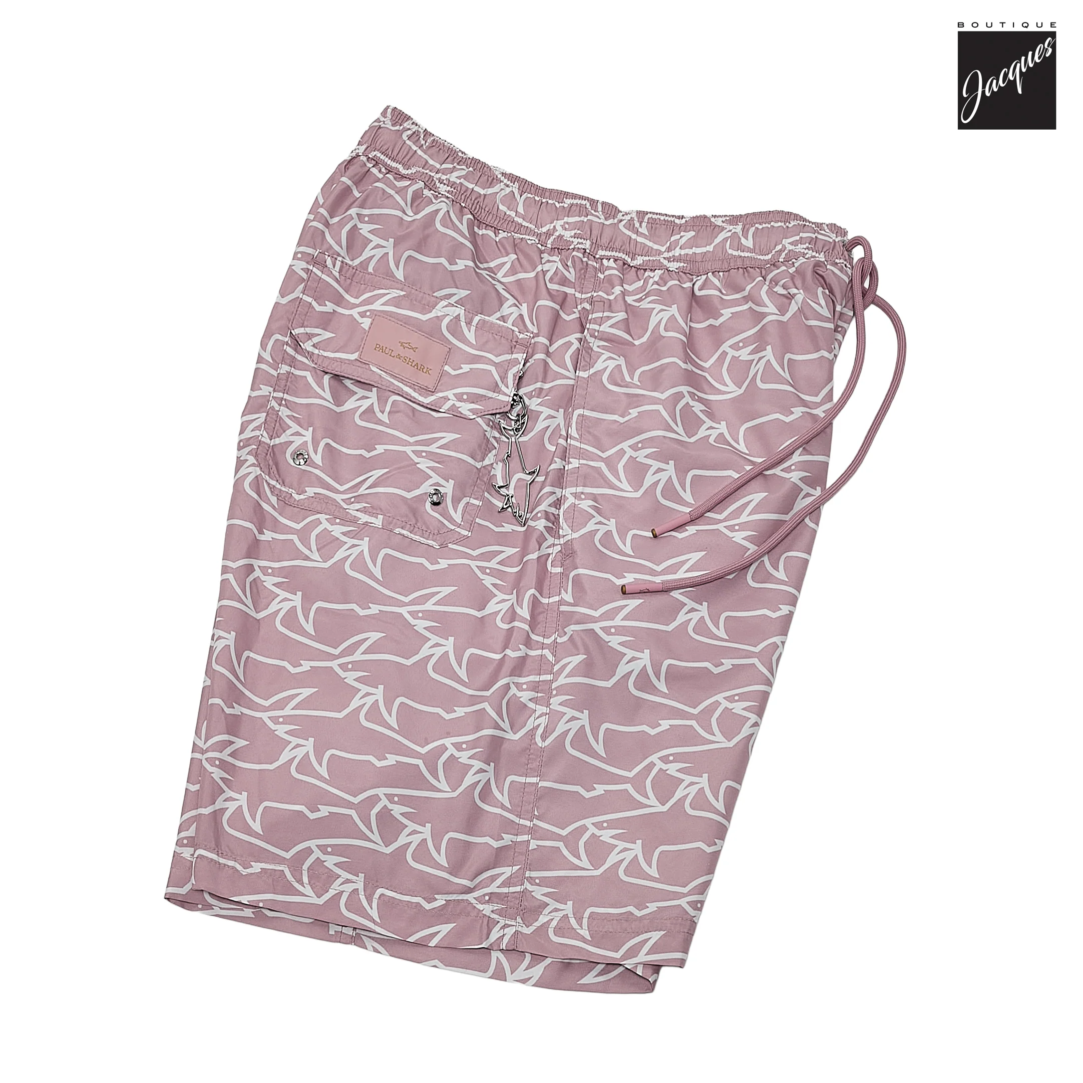 Shark Print Portofino Dusty Rose Swim Shorts - Paul & Shark - Image 3