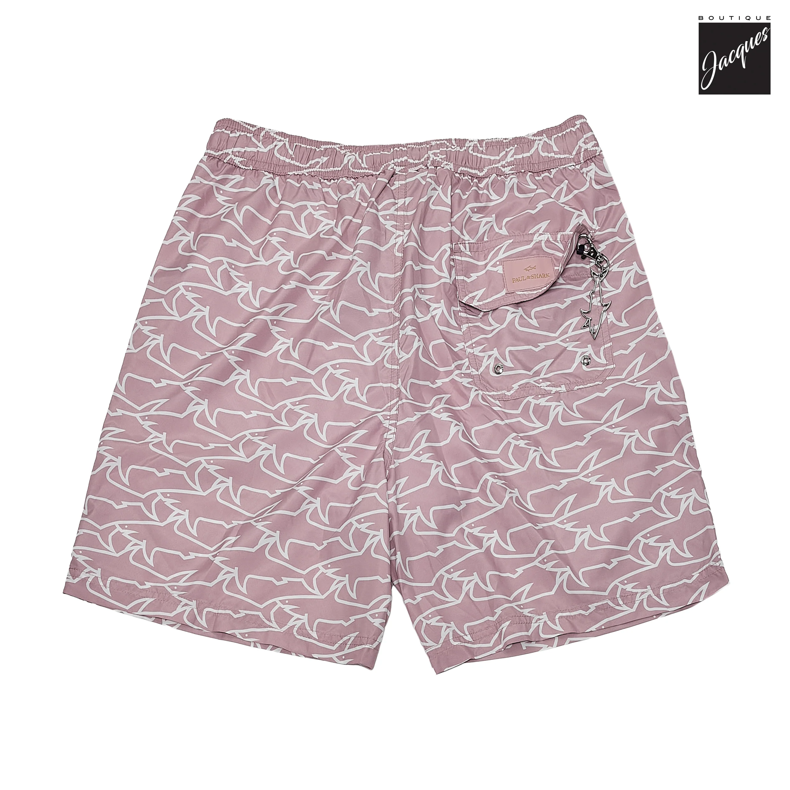 Shark Print Portofino Dusty Rose Swim Shorts - Paul & Shark - Image 4
