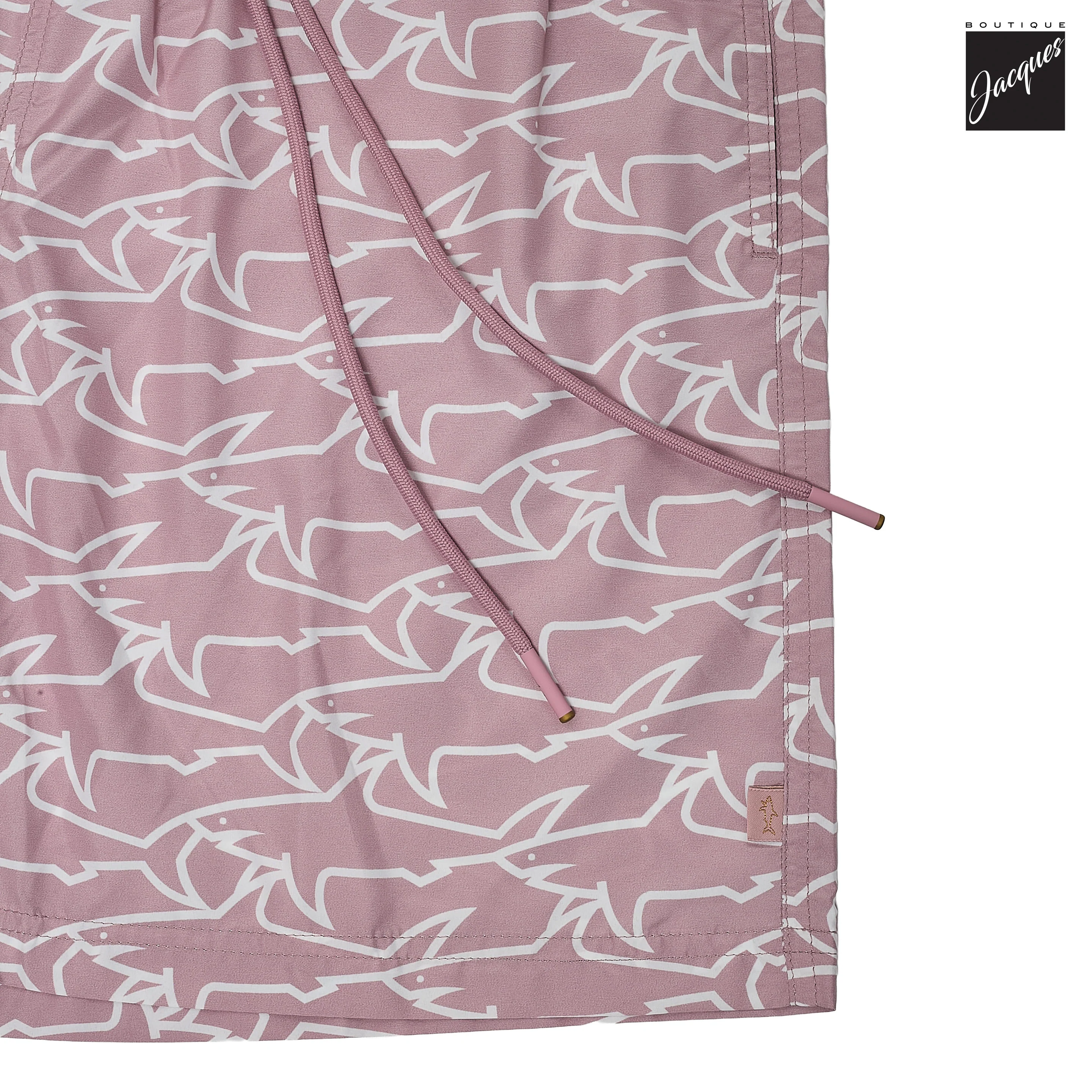 Shark Print Portofino Dusty Rose Swim Shorts - Paul & Shark - Image 6