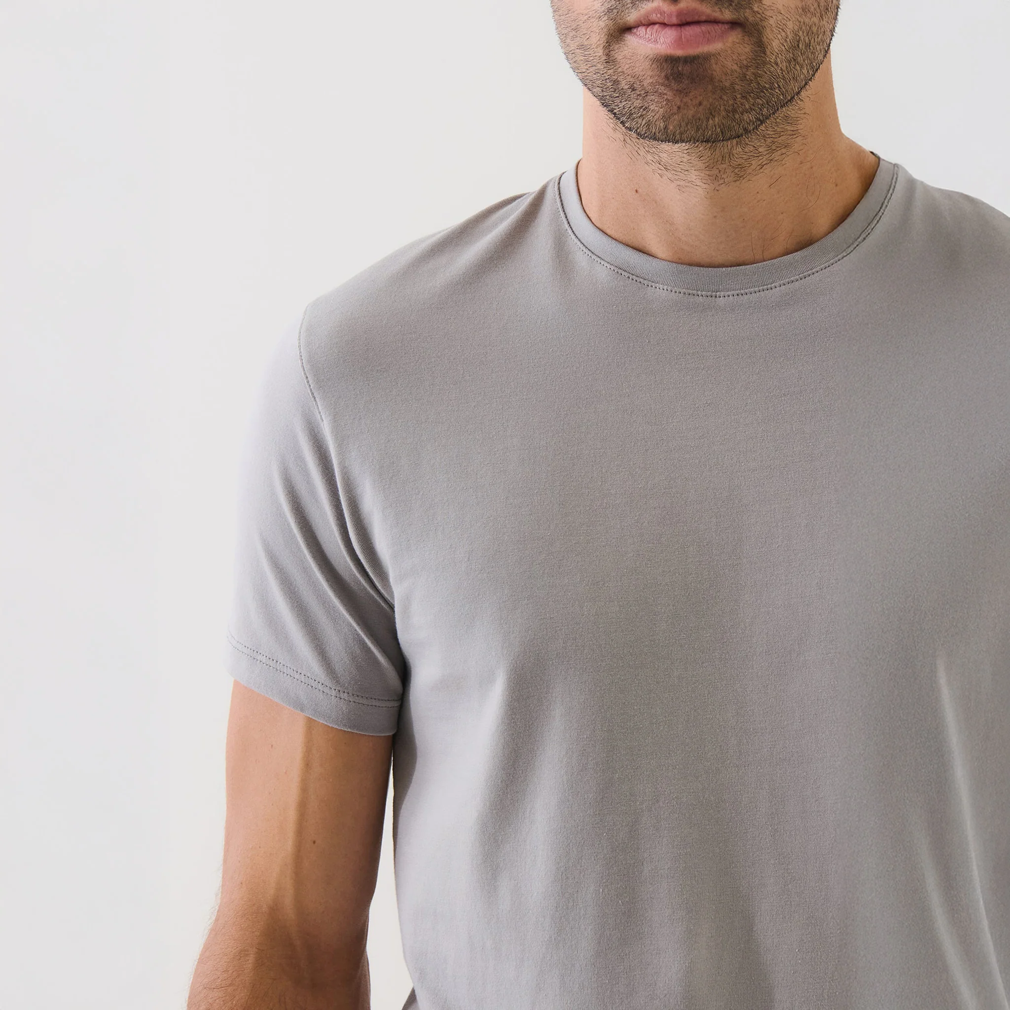 Smog Gray Pima Cotton Stretch Iconic T-Shirt - Patrick Assaraf - Image 5