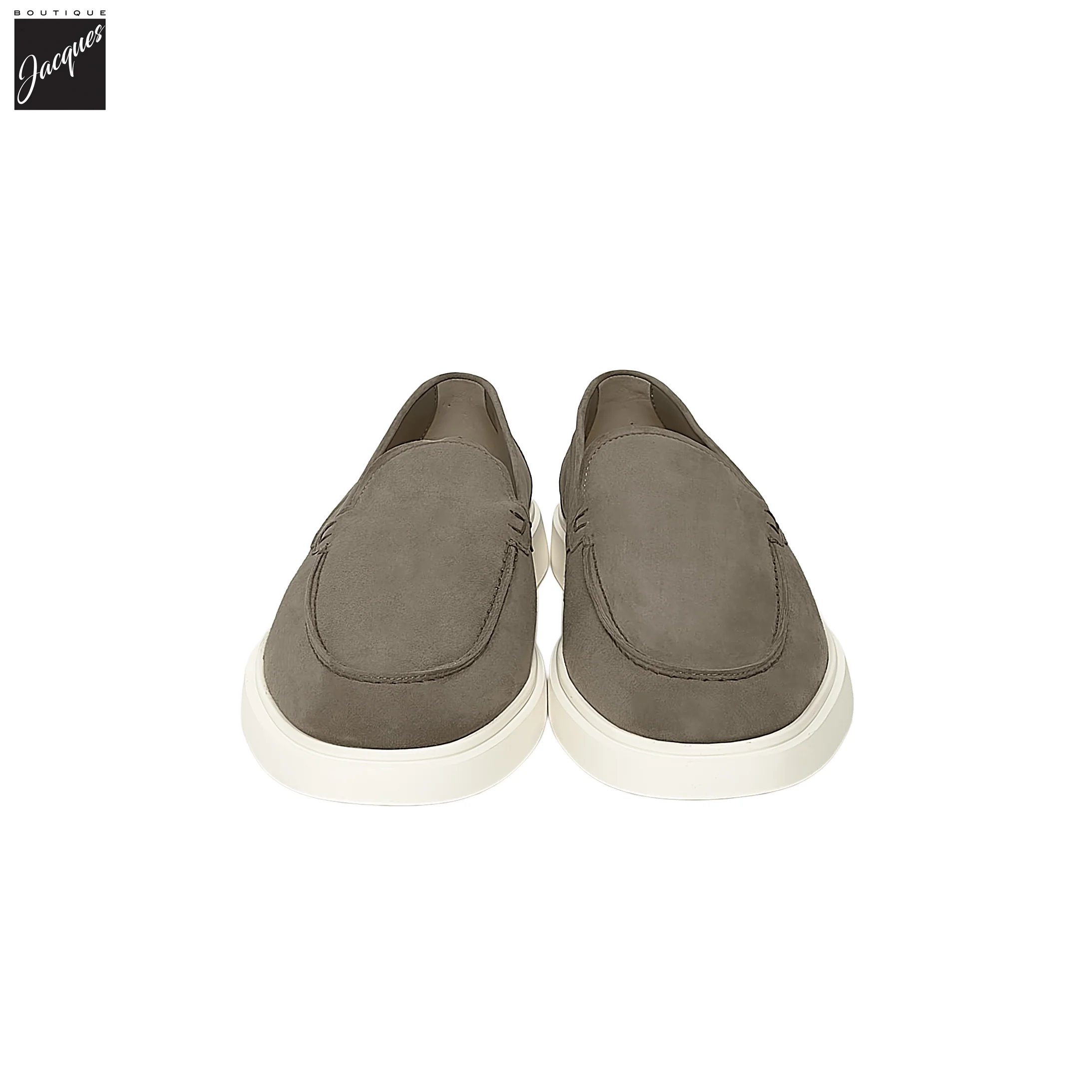 Smokey Taupe Extralight Suede Leather Loafers - Fabiano Ricci - Image 3