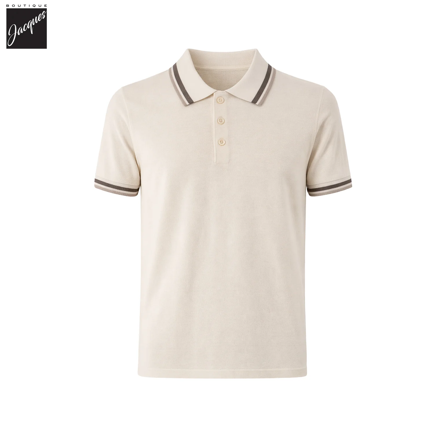Snowflake Merino/Silk Tipped Button Polo - Patrick Assaraf