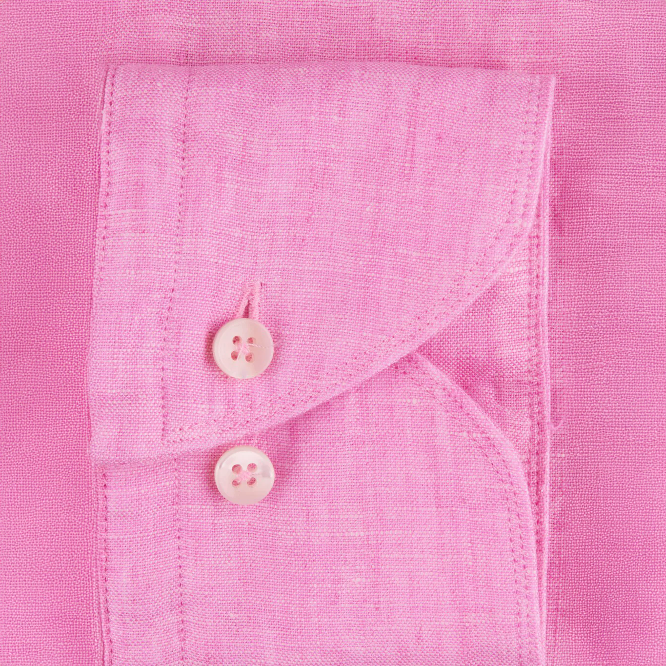 Soft Pink Linen Fitted Body Shirt - Stenströms - Image 3