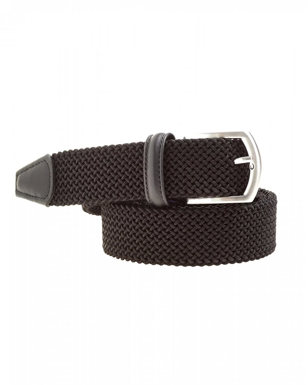 Solid Black Woven Belt - Anderson's - Image 2