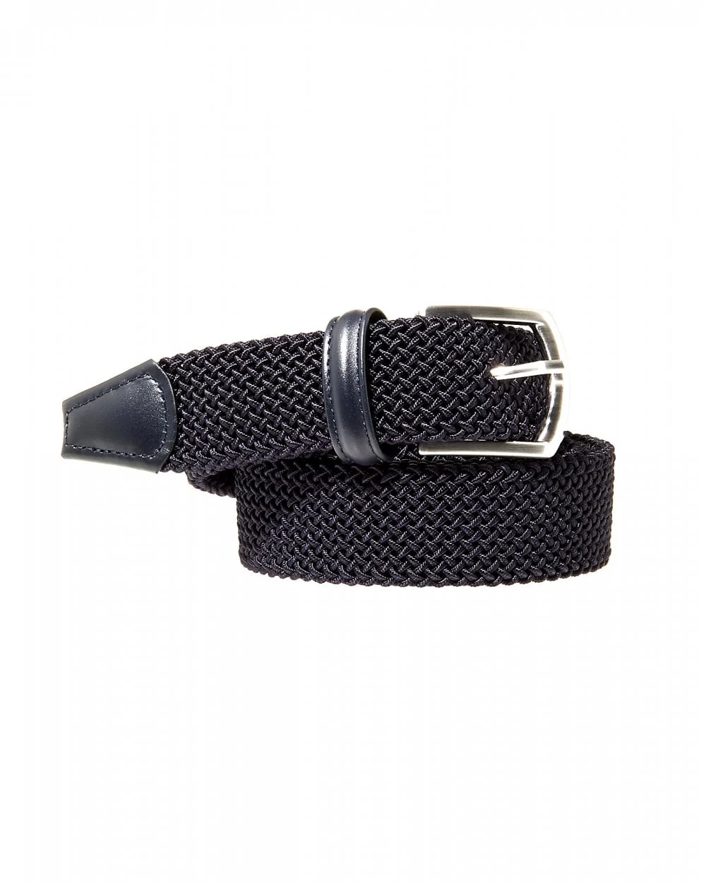 Solid Navy Woven Belt - Anderson's - Image 2