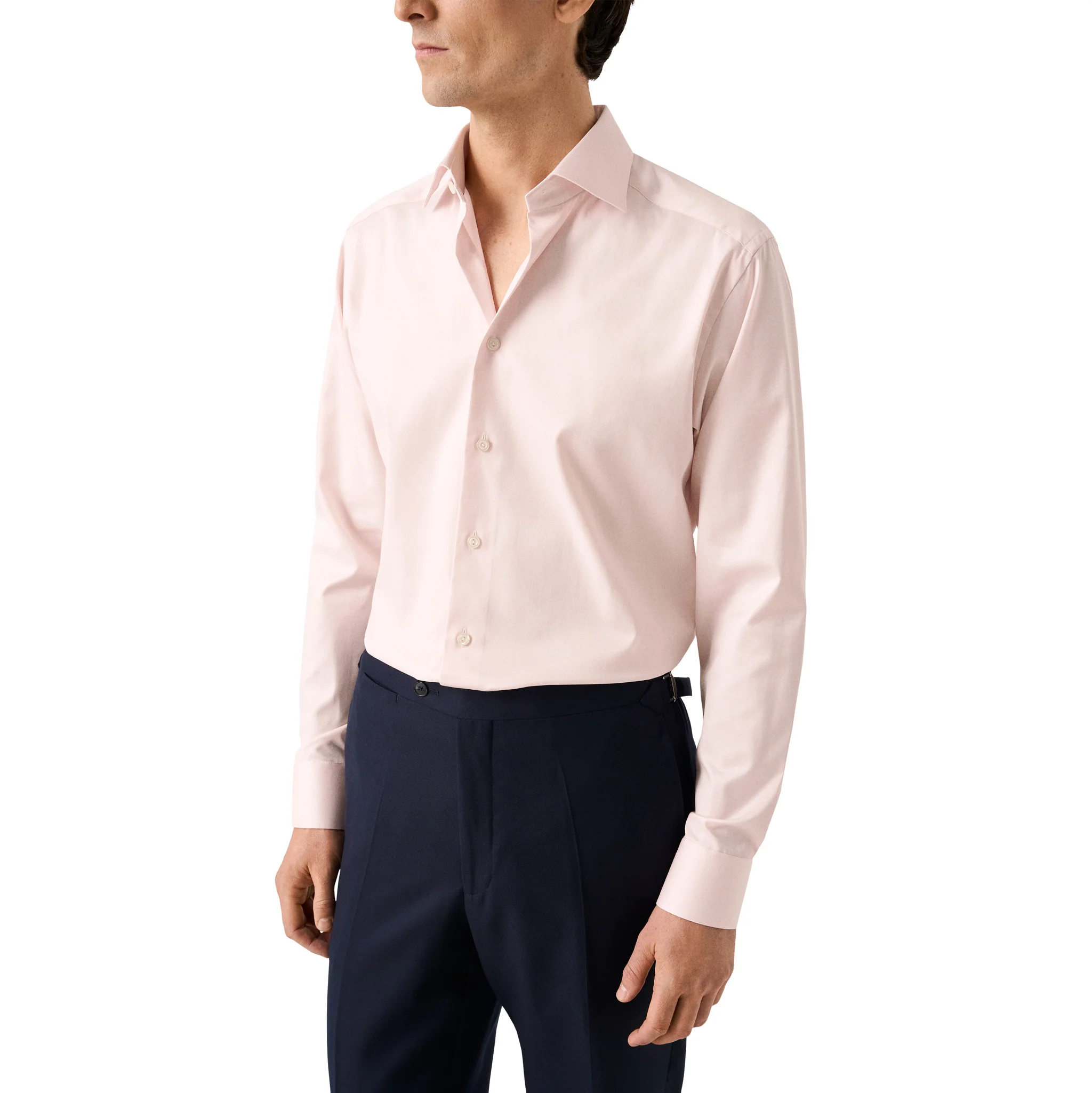 Solid Pink Cotton Tencel-Lyocell Slim Fit Shirt - ETON - Image 3