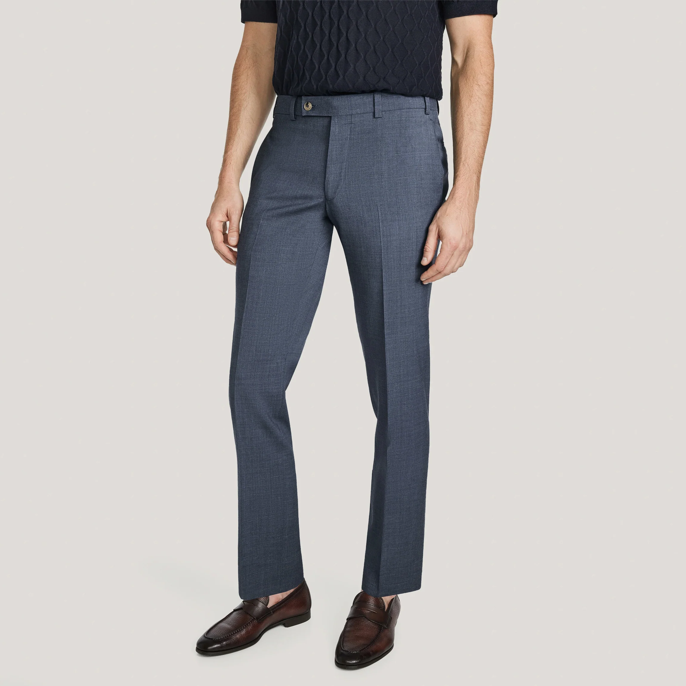 Steel Blue Performance Wool Oslo Contemporary Fit Dress Pant - Jack Victor - Image 3