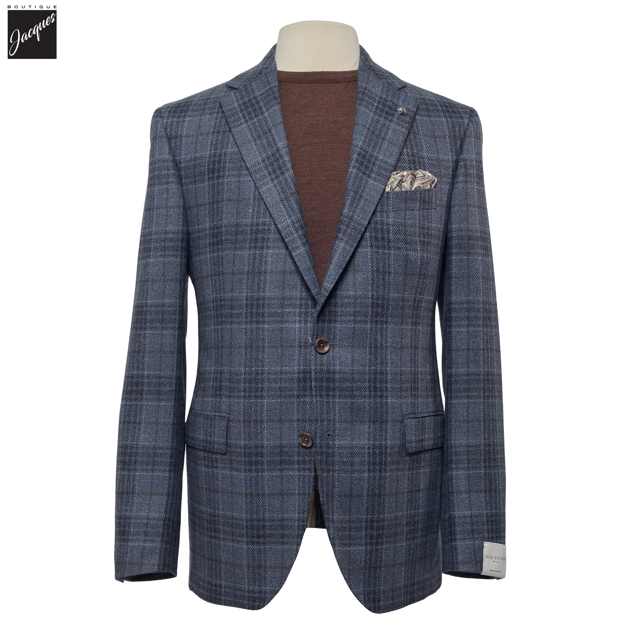 Steel Blue Wool-Silk Loro Piana McAllen Contemporary Fit Sport Jacket - Jack Victor