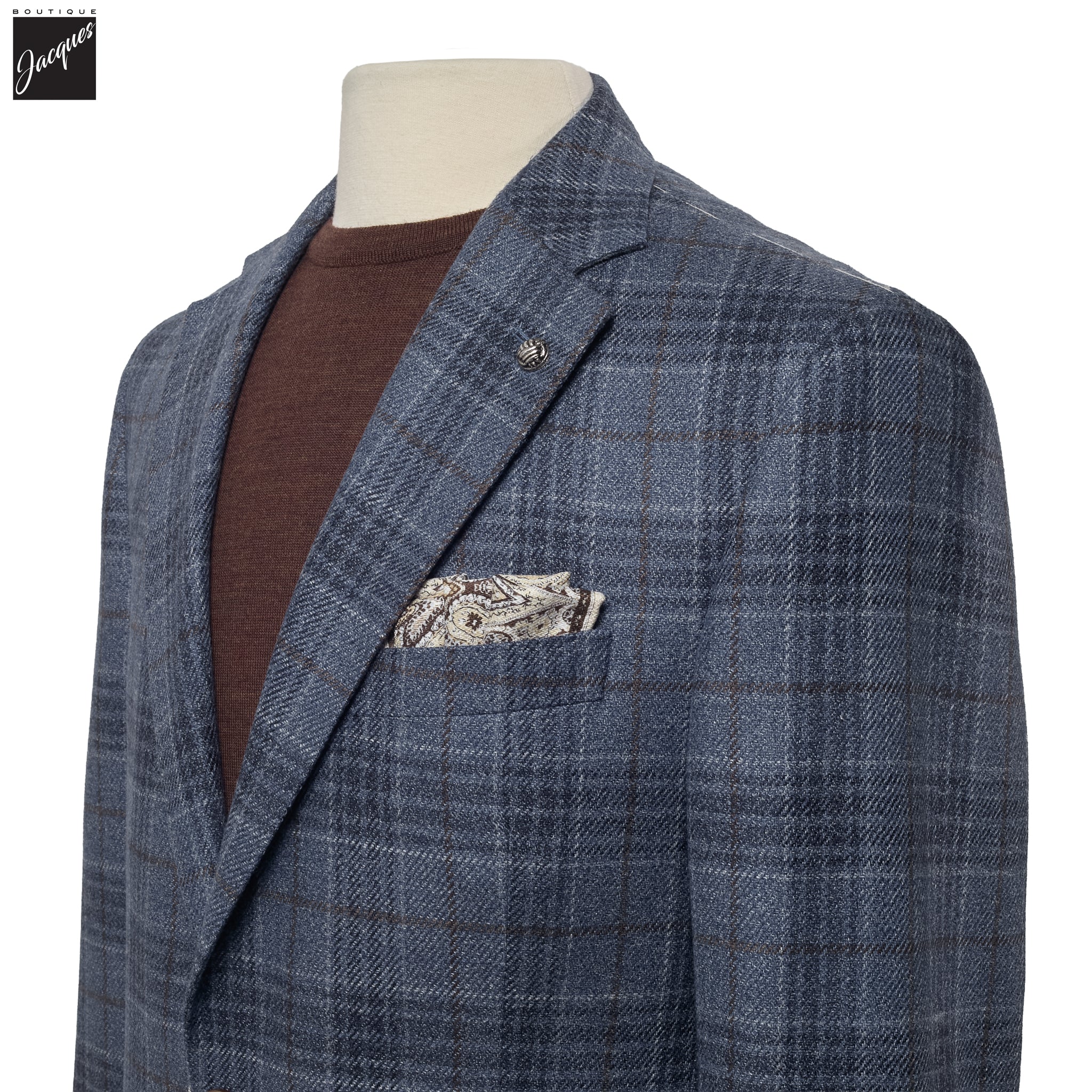 Steel Blue Wool-Silk Loro Piana McAllen Contemporary Fit Sport Jacket - Jack Victor - Image 2