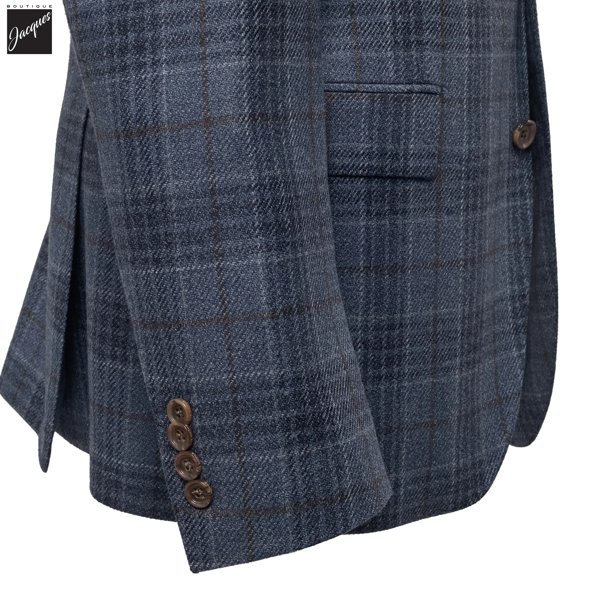 Steel Blue Wool-Silk Loro Piana McAllen Contemporary Fit Sport Jacket - Jack Victor - Image 3