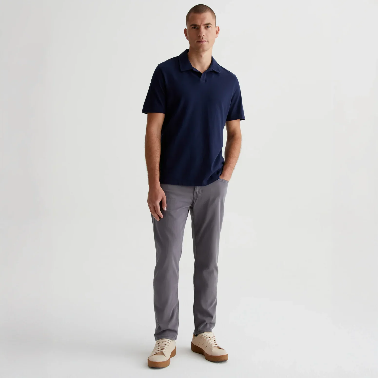Sulfur Folkestone Mid-Gray Modern Slim Tellis Sueded Pants - AG - Image 3