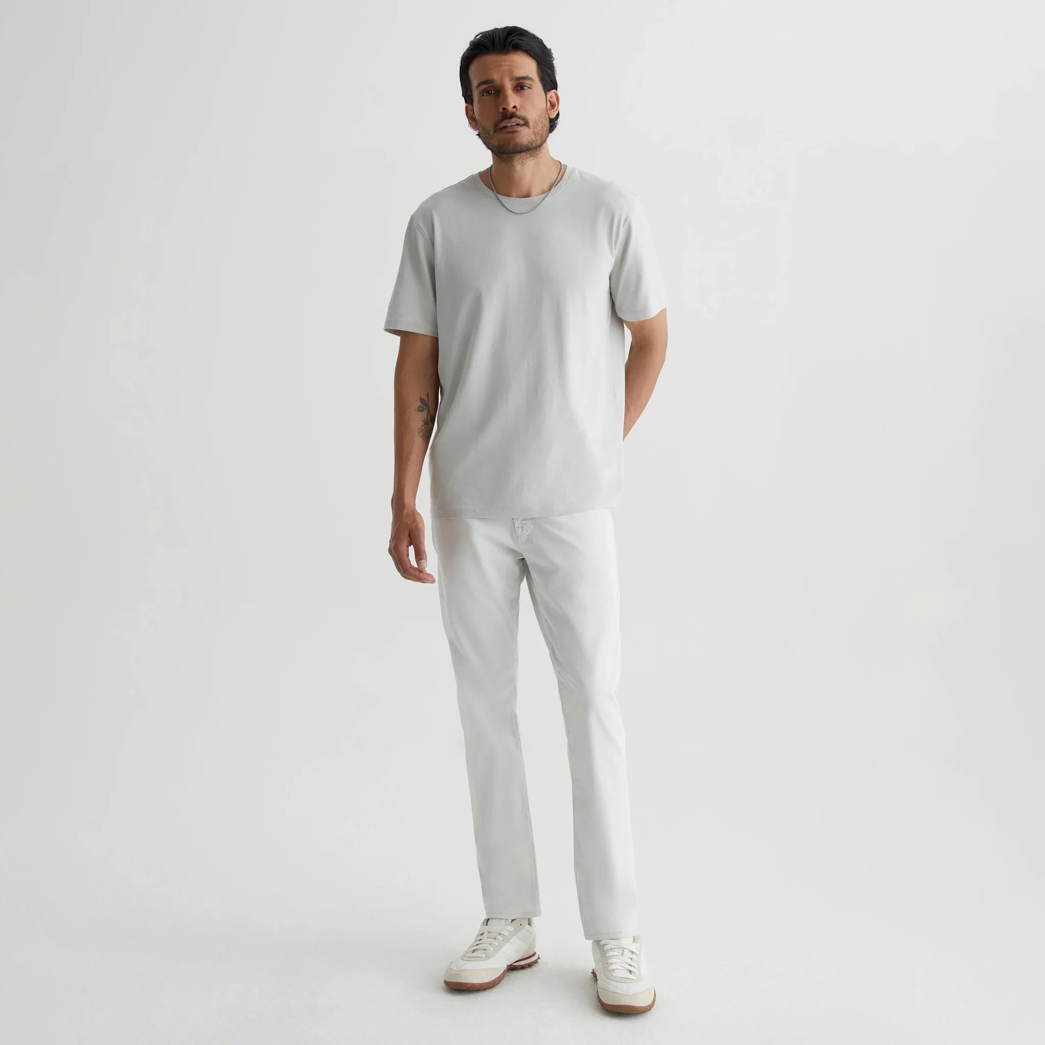 Sulfur Silver Smoke (Oyster) Sueded Tellis Modern Slim Fit Pants - AG Jeans - Image 3