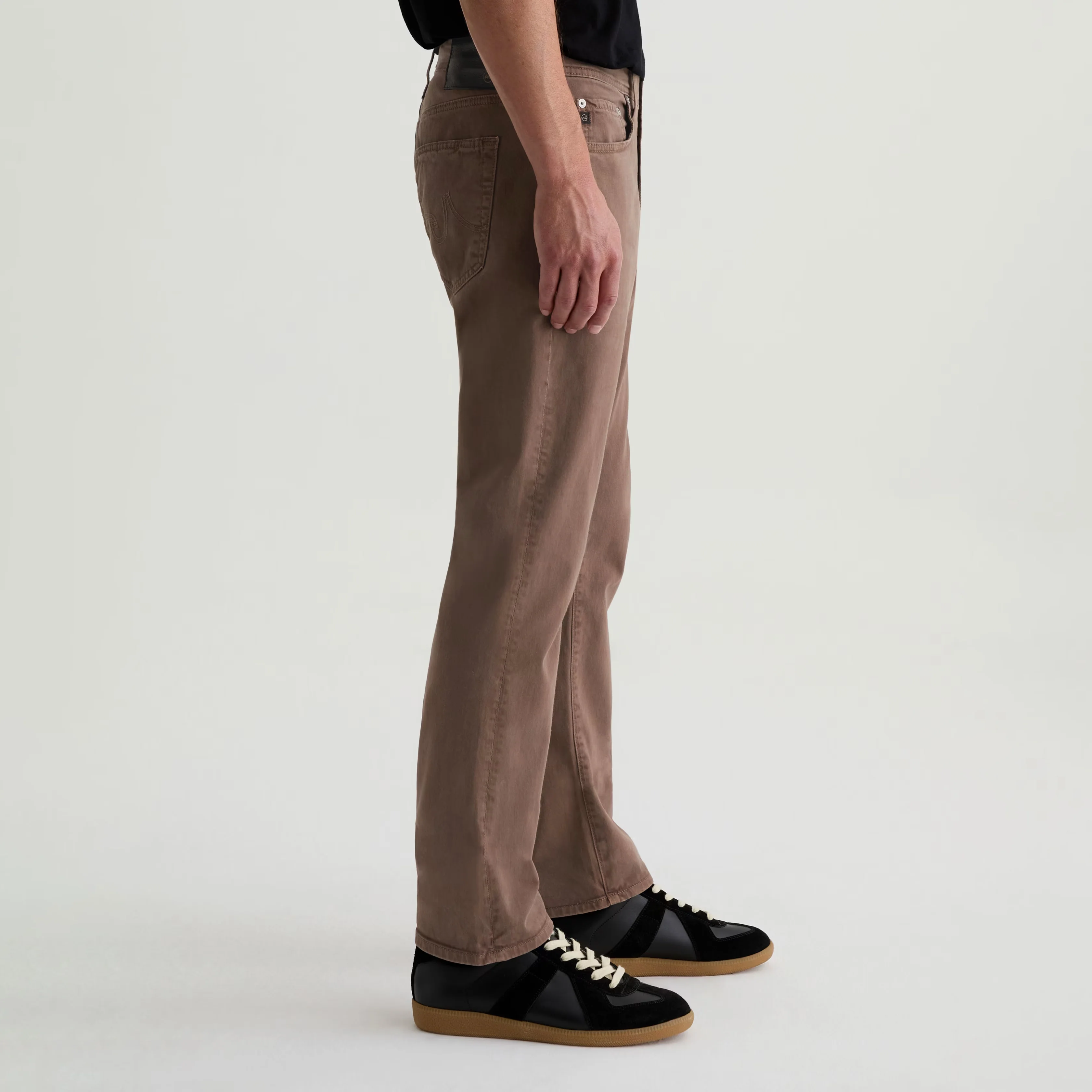 Sulfur Taupe Grey Sueded Everett Slim Straight Fit Pants - AG Jeans - Image 4