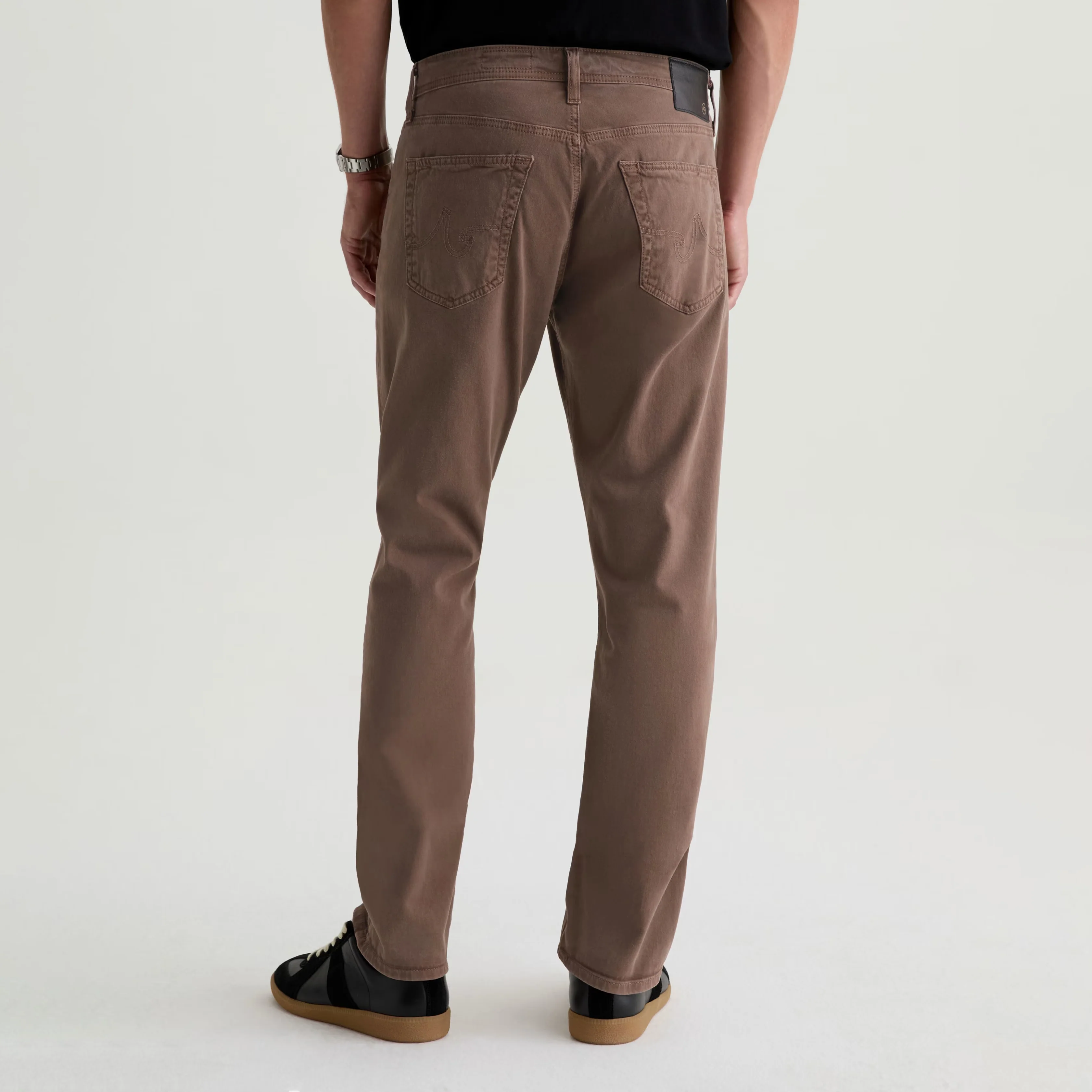 Sulfur Taupe Grey Sueded Everett Slim Straight Fit Pants - AG Jeans - Image 5