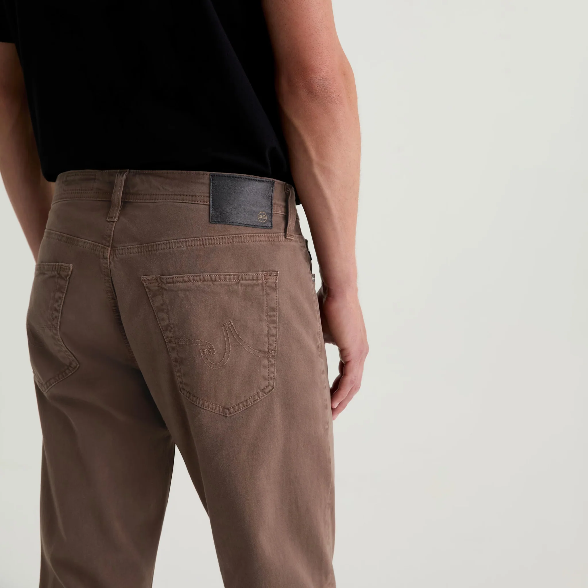 Sulfur Taupe Grey Sueded Everett Slim Straight Fit Pants - AG Jeans - Image 7