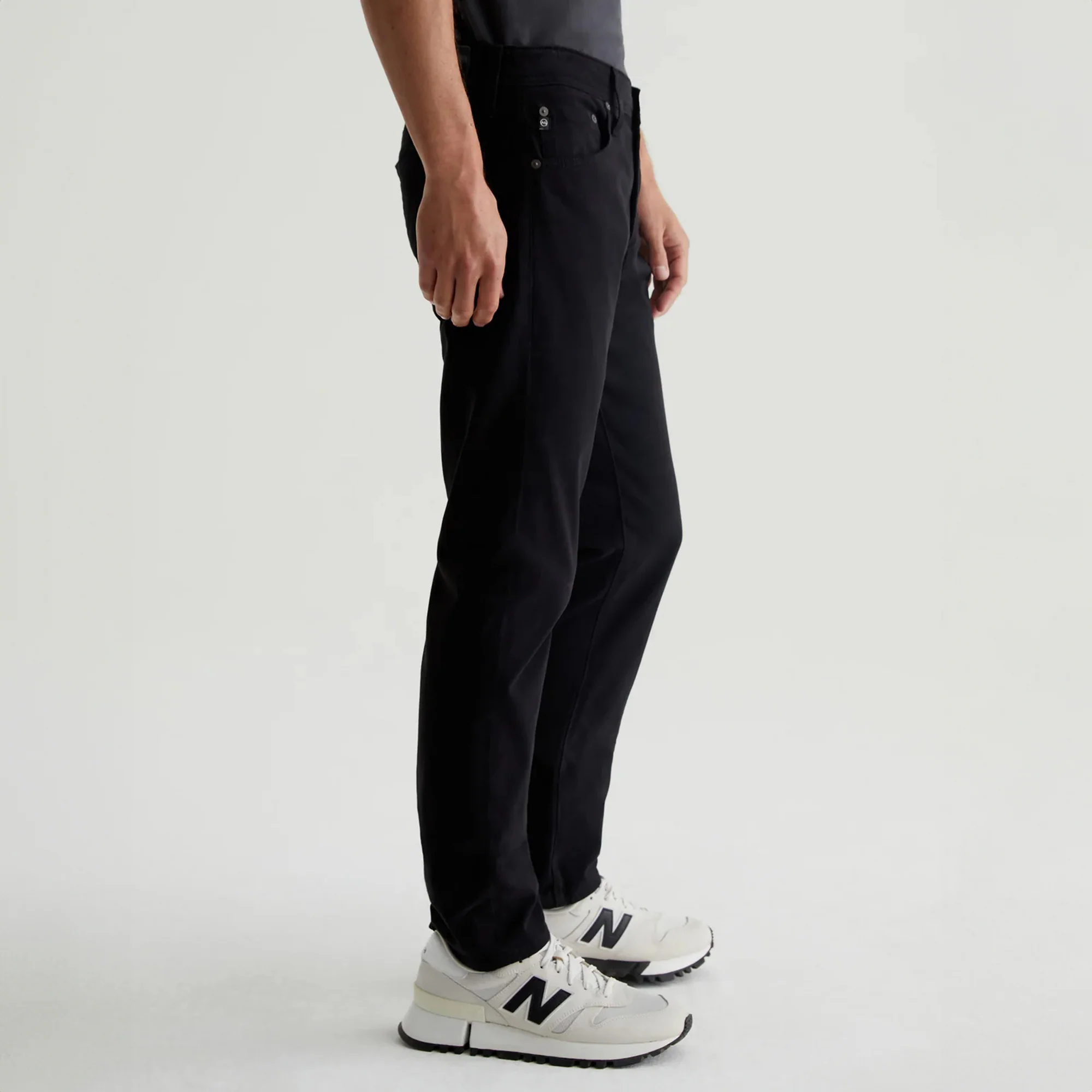 Super Black Modern Slim Tellis Sueded Pants - AG - Image 3