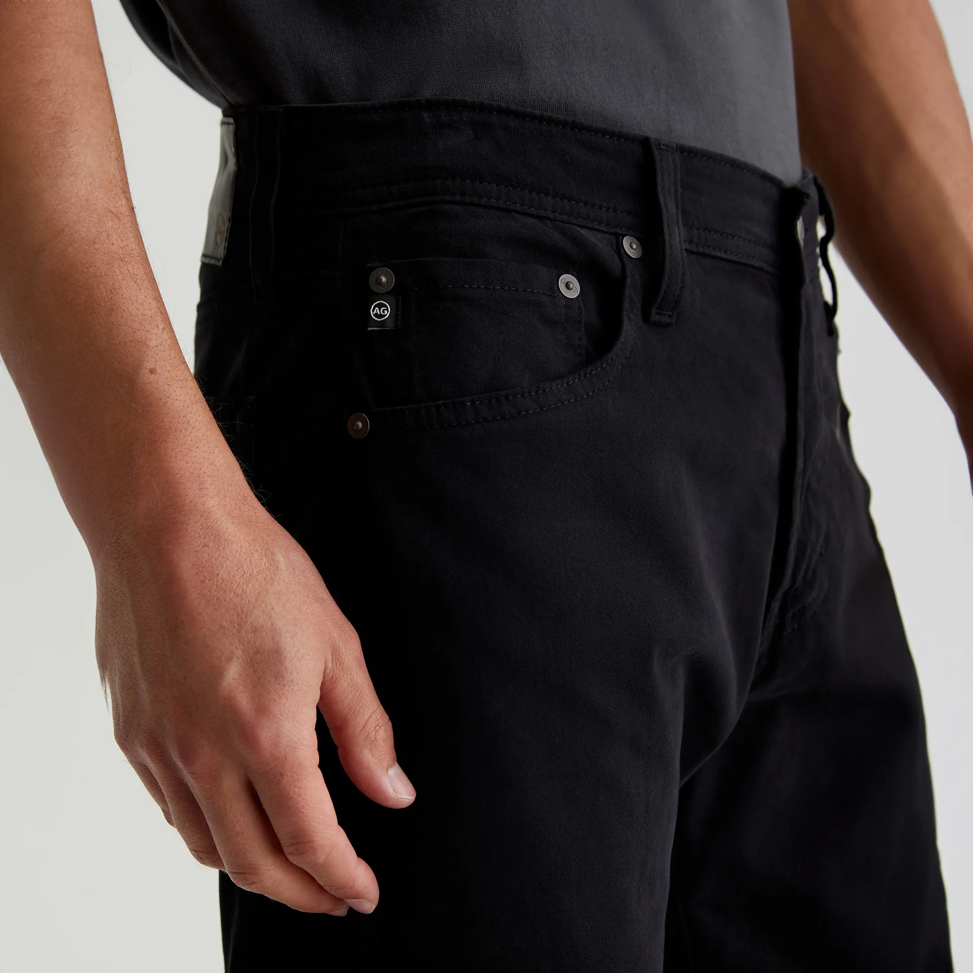 Super Black Modern Slim Tellis Sueded Pants - AG - Image 4