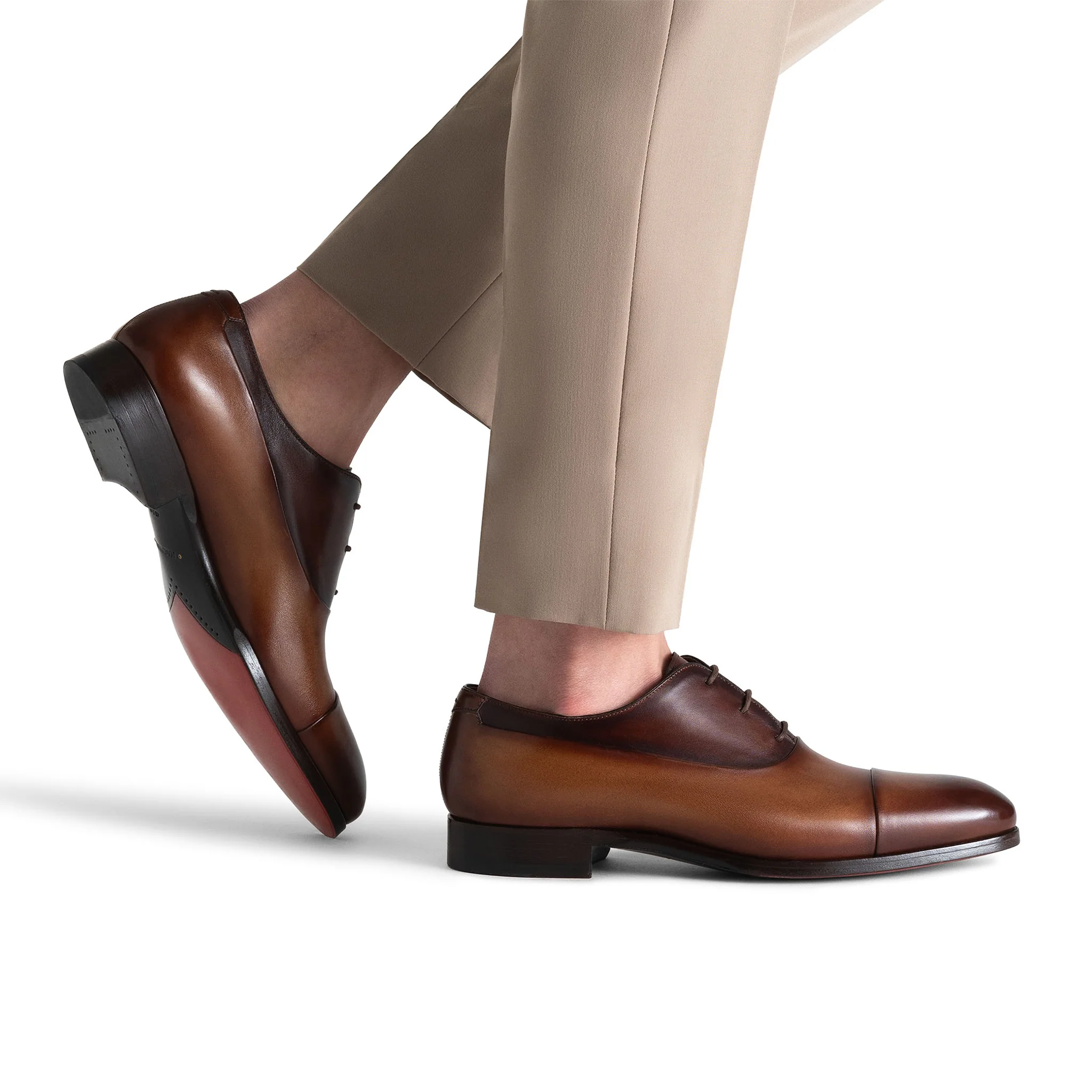 Tabacco Brown Leather Duke Seleccion Cap Toe Oxford Shoes - Magnanni - Image 5