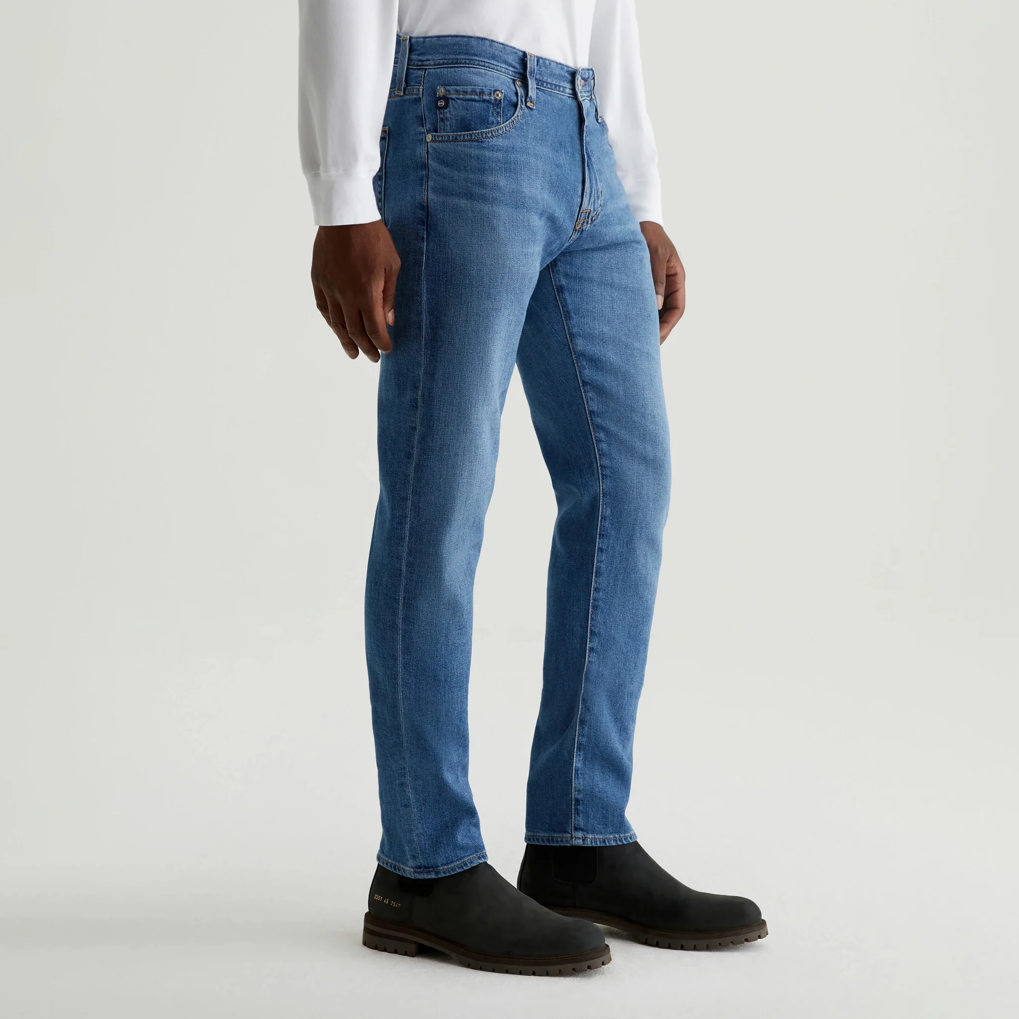 Tailor Mid-Blue Cotton-Lyocell Tellis Modern Slim Fit Japanese Denim - AG - Image 3