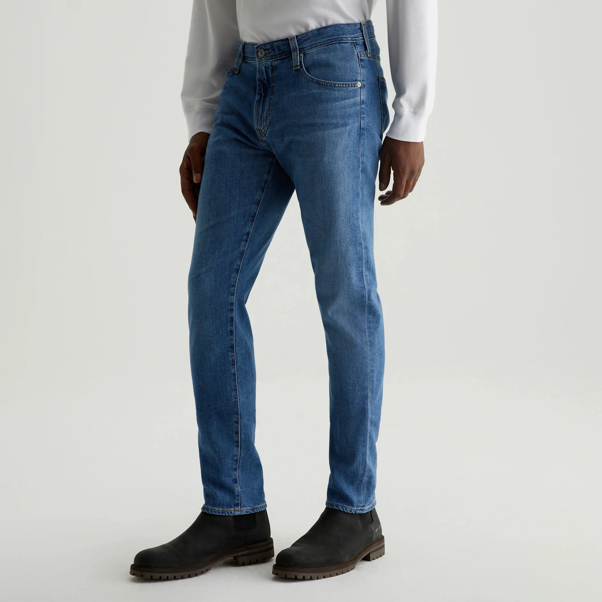 Tailor Mid-Blue Cotton-Lyocell Tellis Modern Slim Fit Japanese Denim - AG - Image 4