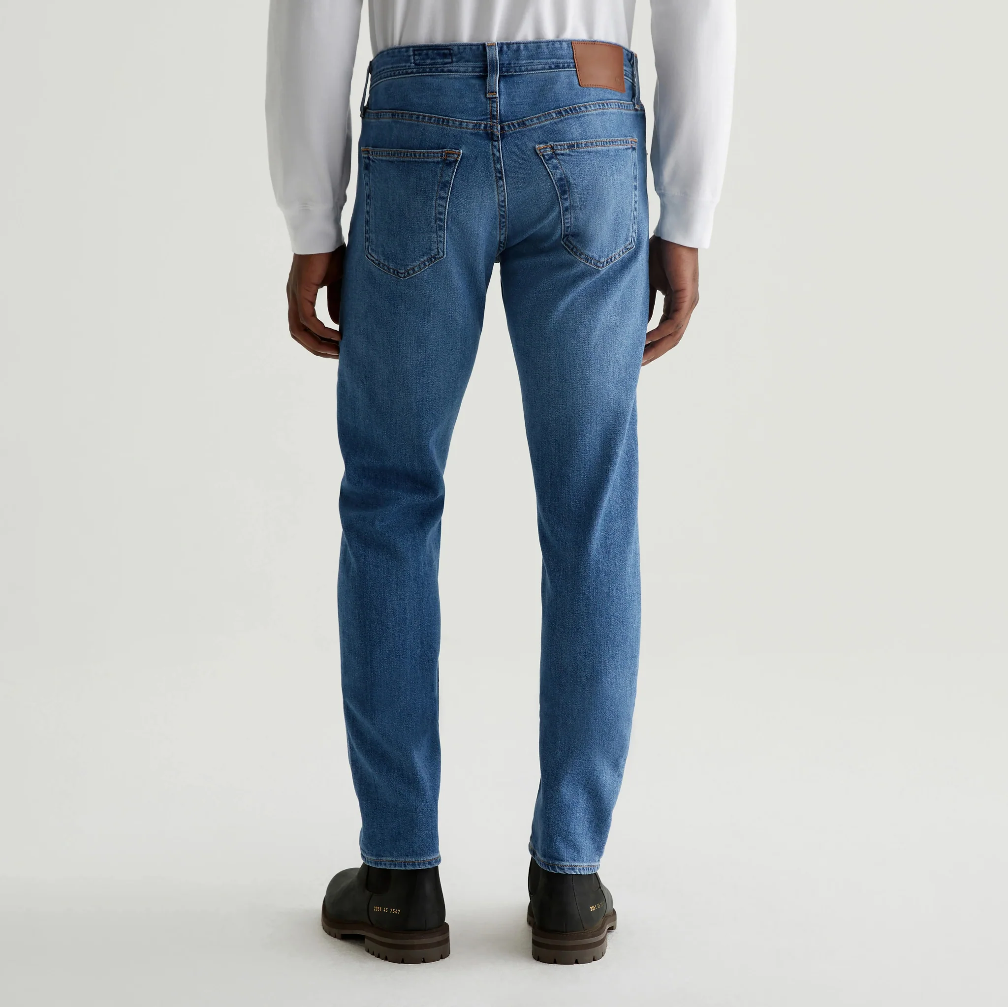 Tailor Mid-Blue Cotton-Lyocell Tellis Modern Slim Fit Japanese Denim - AG - Image 5