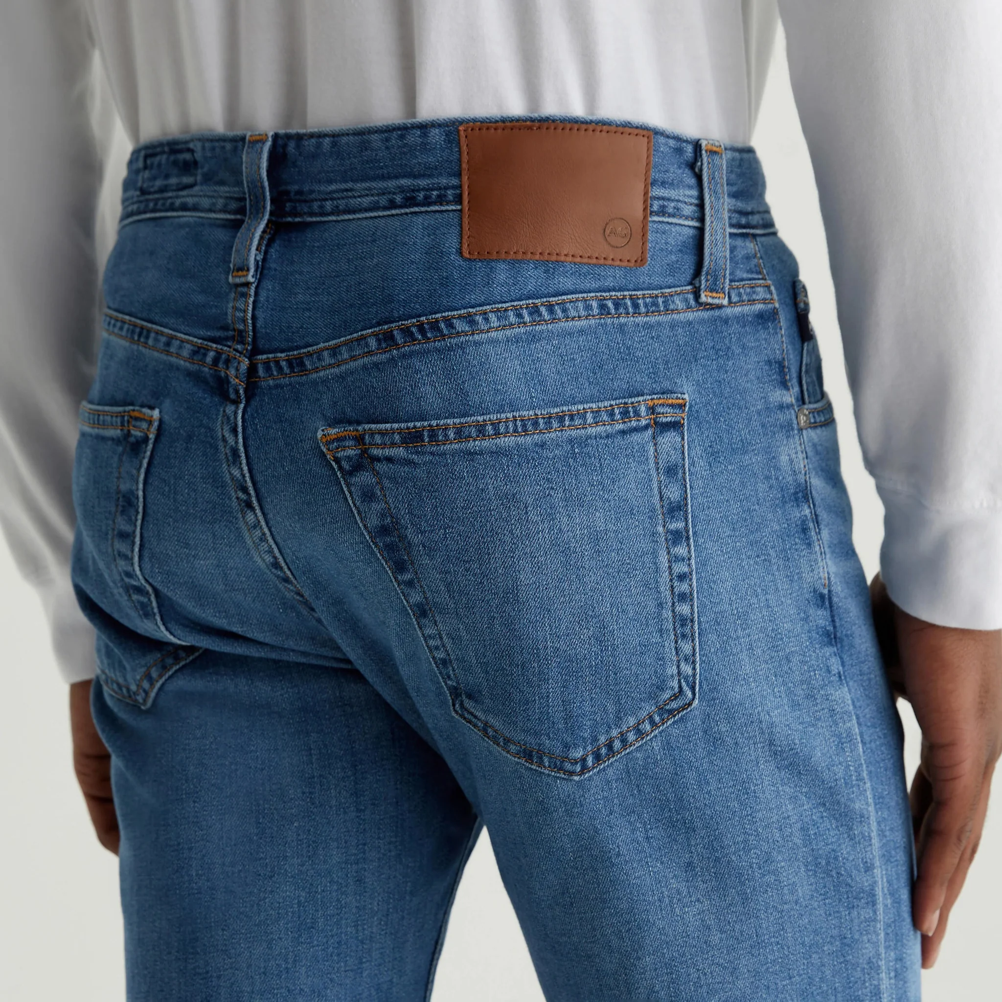 Tailor Mid-Blue Cotton-Lyocell Tellis Modern Slim Fit Japanese Denim - AG - Image 6