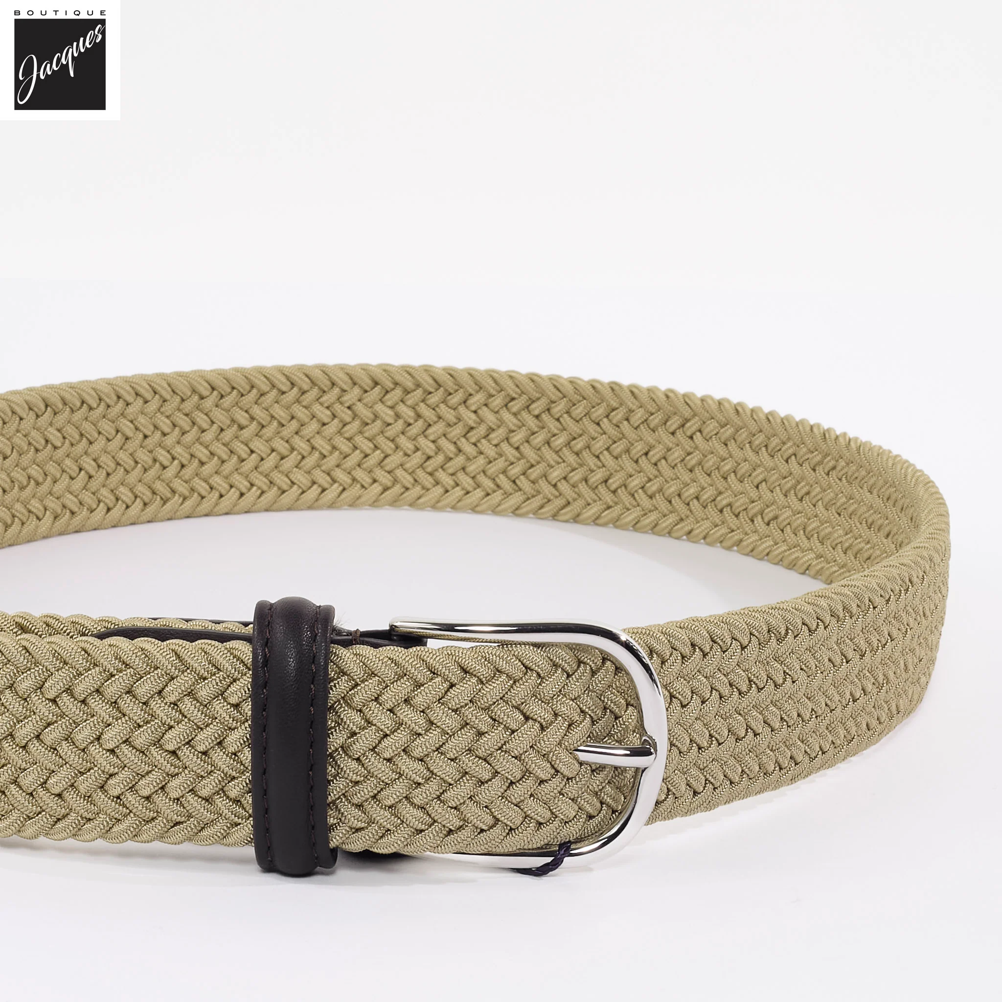 Tan Solid Woven Elastic Belt - Anderson's - Image 2