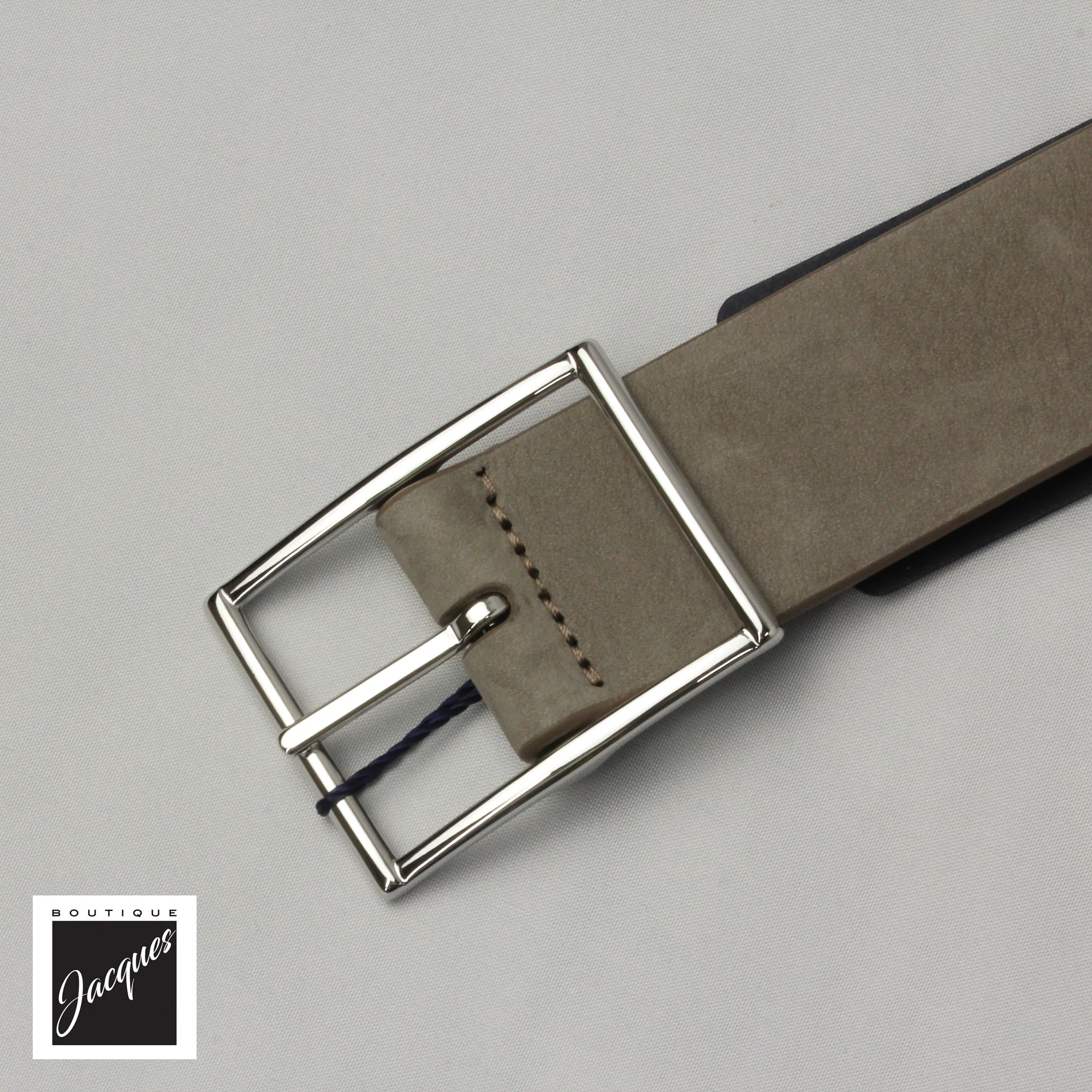 Taupe and Navy Reversible Nubuck Suede Leather Belt - Anderson's - Image 3