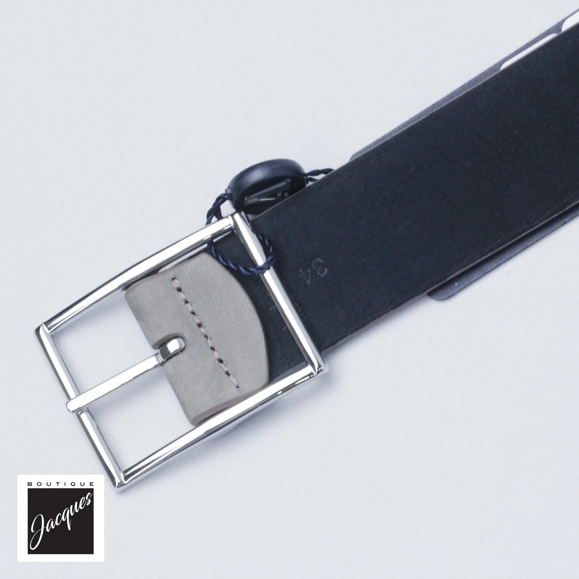 Taupe and Navy Reversible Nubuck Suede Leather Belt - Anderson's - Image 5
