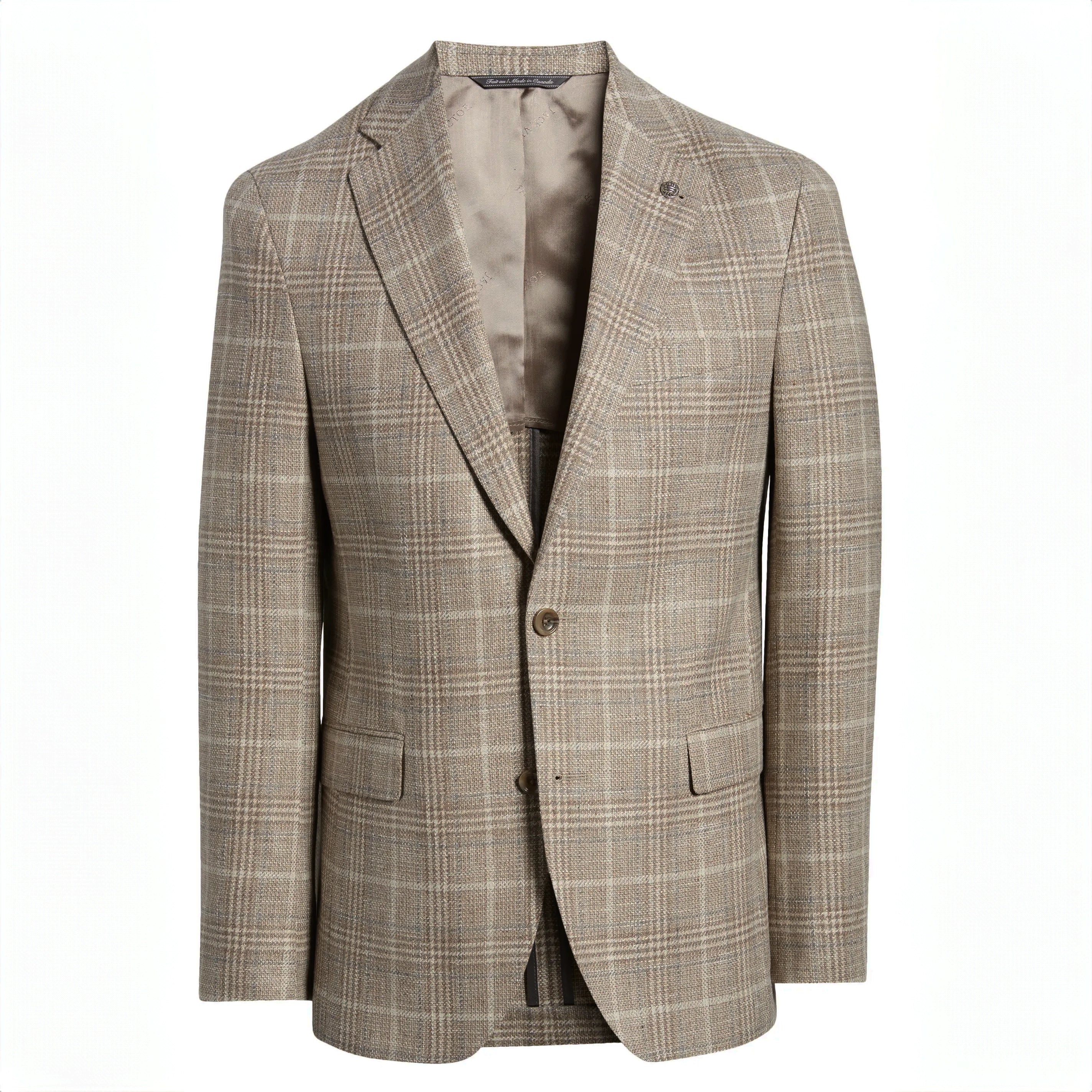 Taupe Prince-of-Wales Cotton-Wool McAllen Contemporary Fit Sport Jacket - Jack Victor 1913 - Image 2