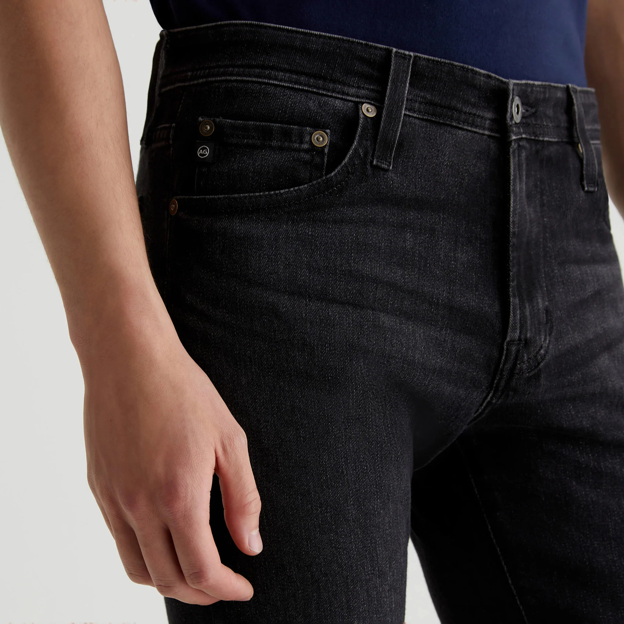 Trophy Black Washed Cloud Soft Denim Tellis Modern Slim Fit Jeans - AG - Image 3