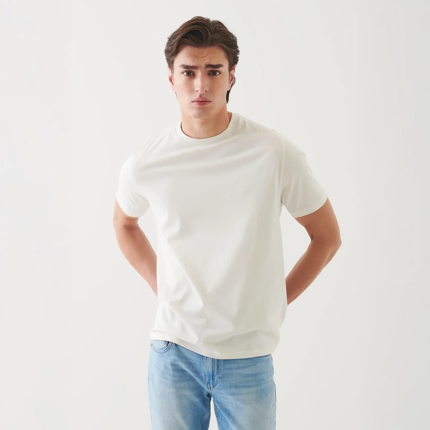 Vanilla Organic High Crew Pima Cotton Short Sleeve Crewneck T-Shirt - Patrick Assaraf - Image 3