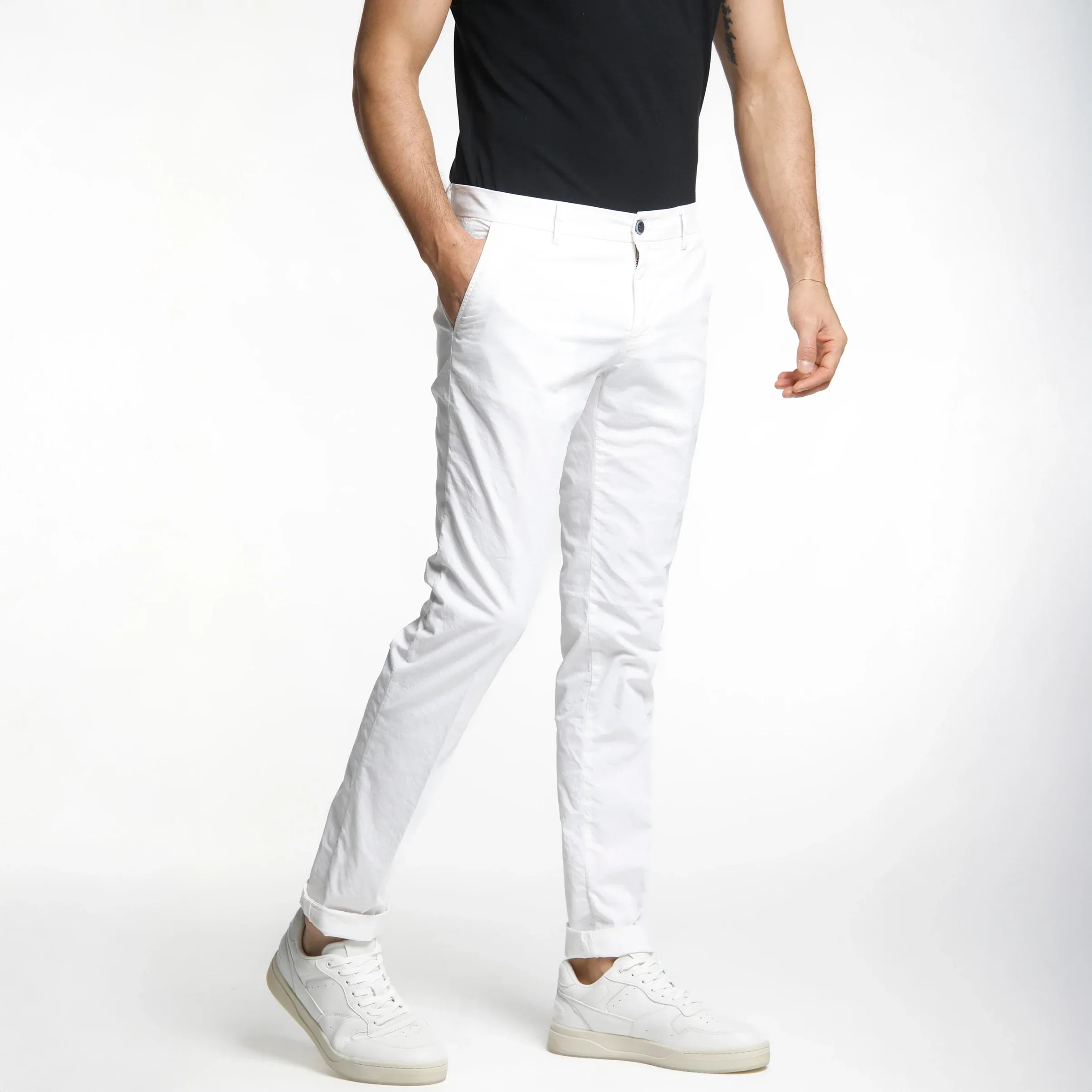 White Chino Gaberdine Stretch Chino - Mason's - Image 3