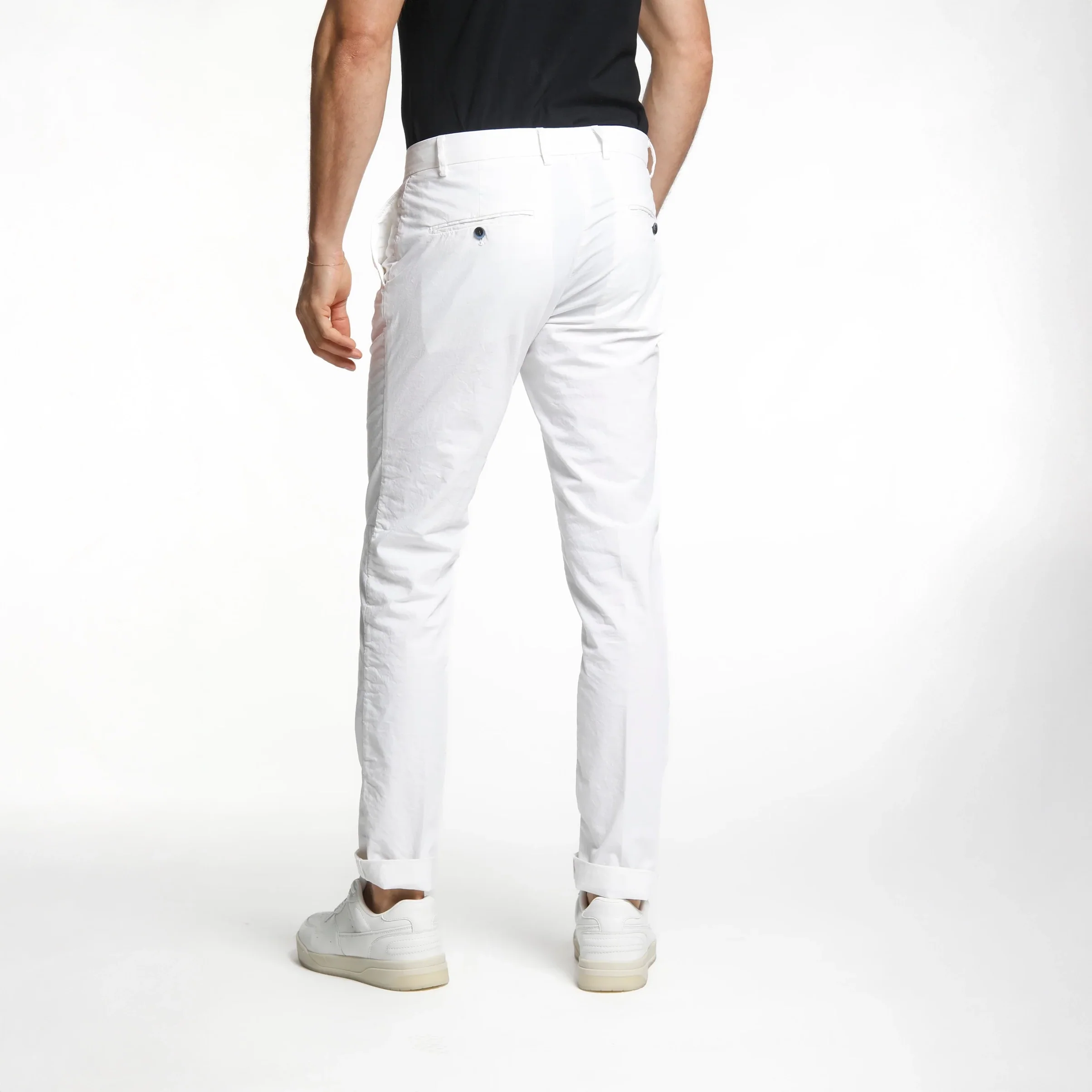 White Chino Gaberdine Stretch Chino - Mason's - Image 4