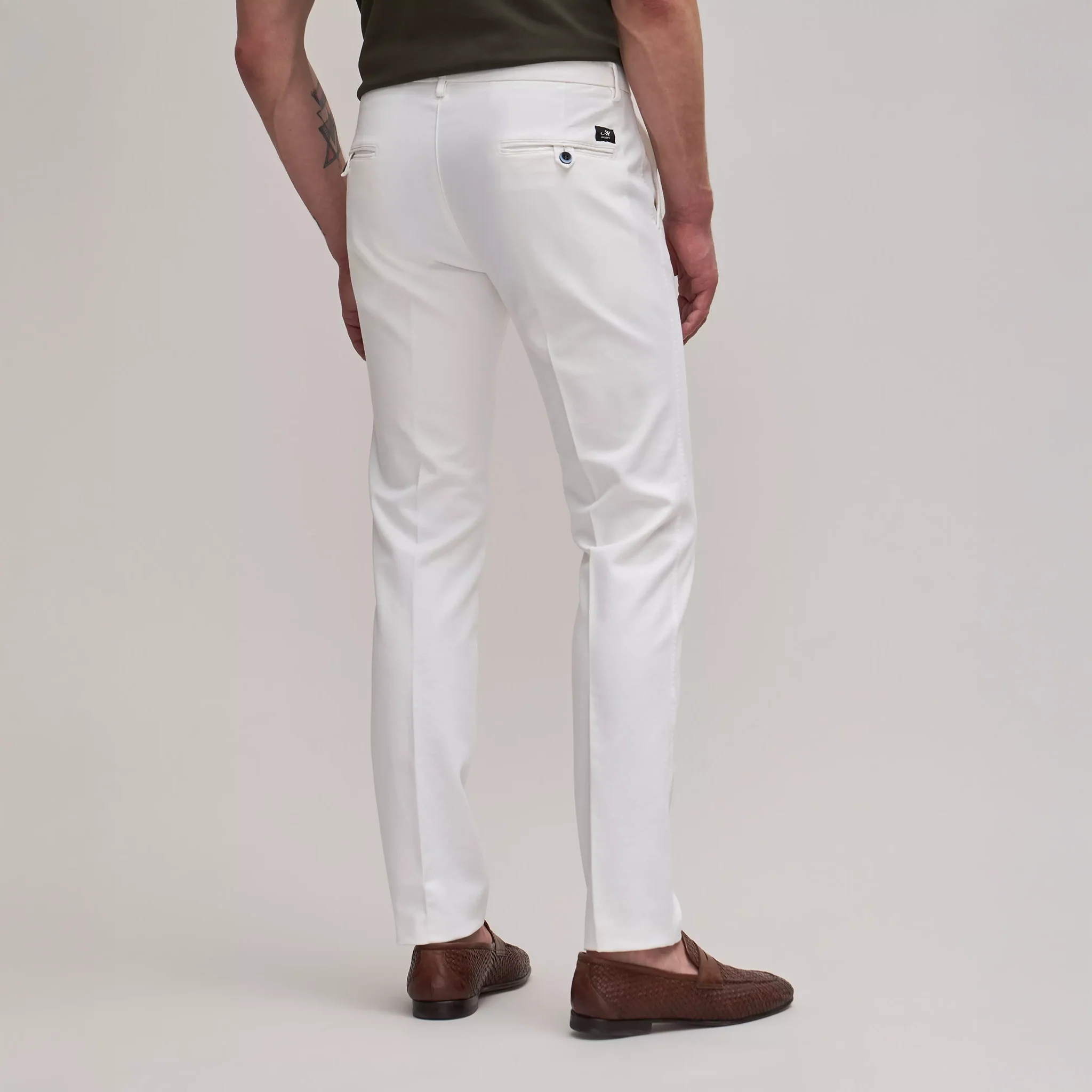 White Chino Gaberdine Stretch Chino - Mason's - Image 7