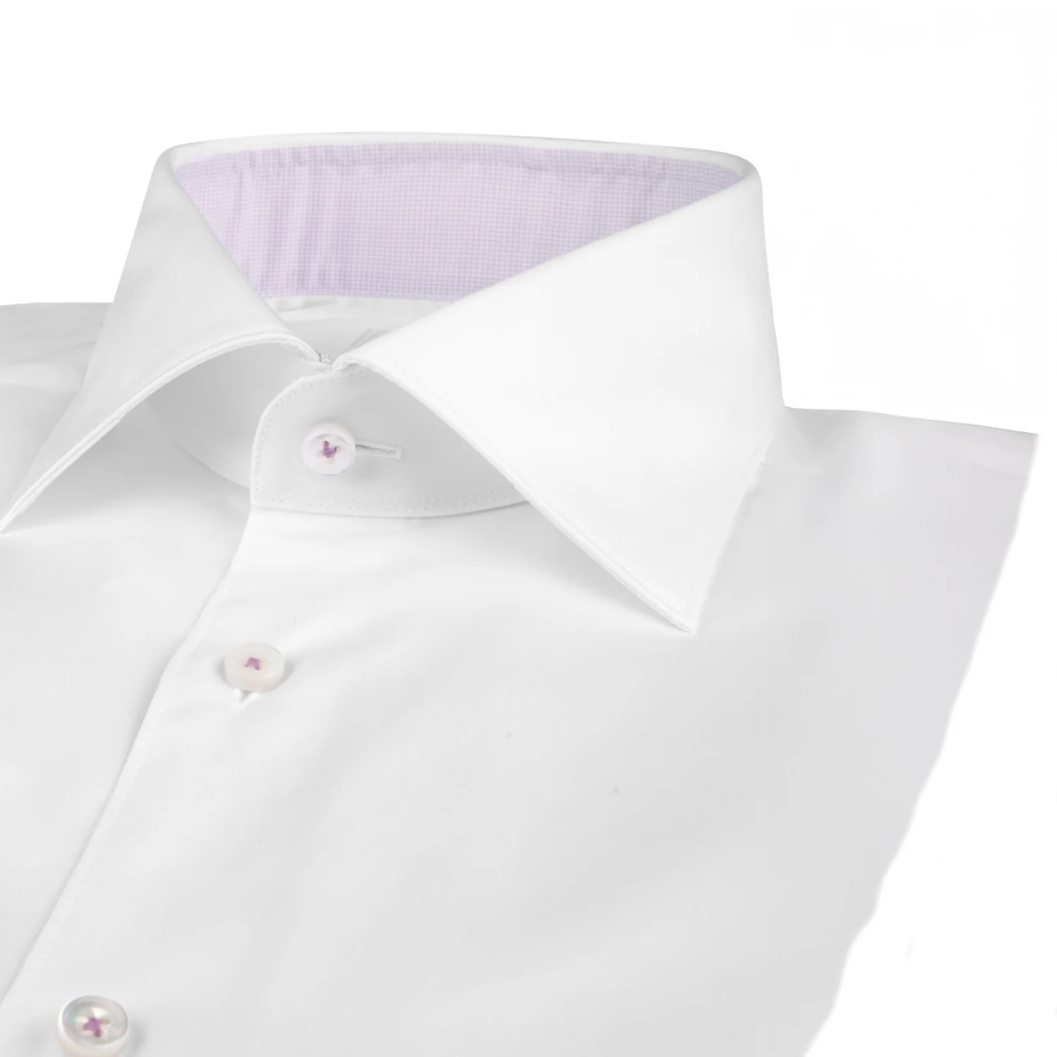 White Contrast Twill Fitted Body Shirt - Stenströms - Image 2
