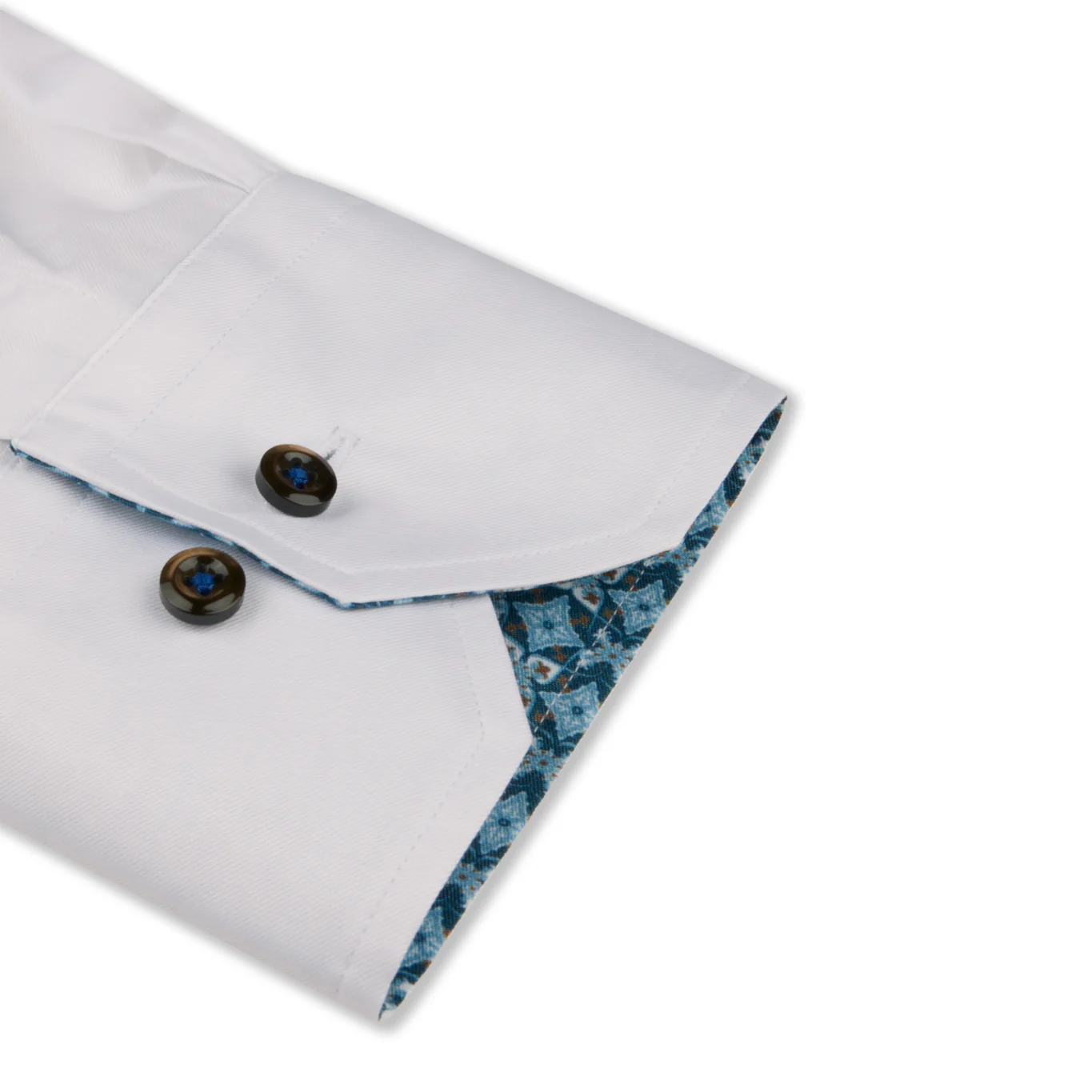 White Contrast Twill Slimline Shirt - Stenströms - Image 3