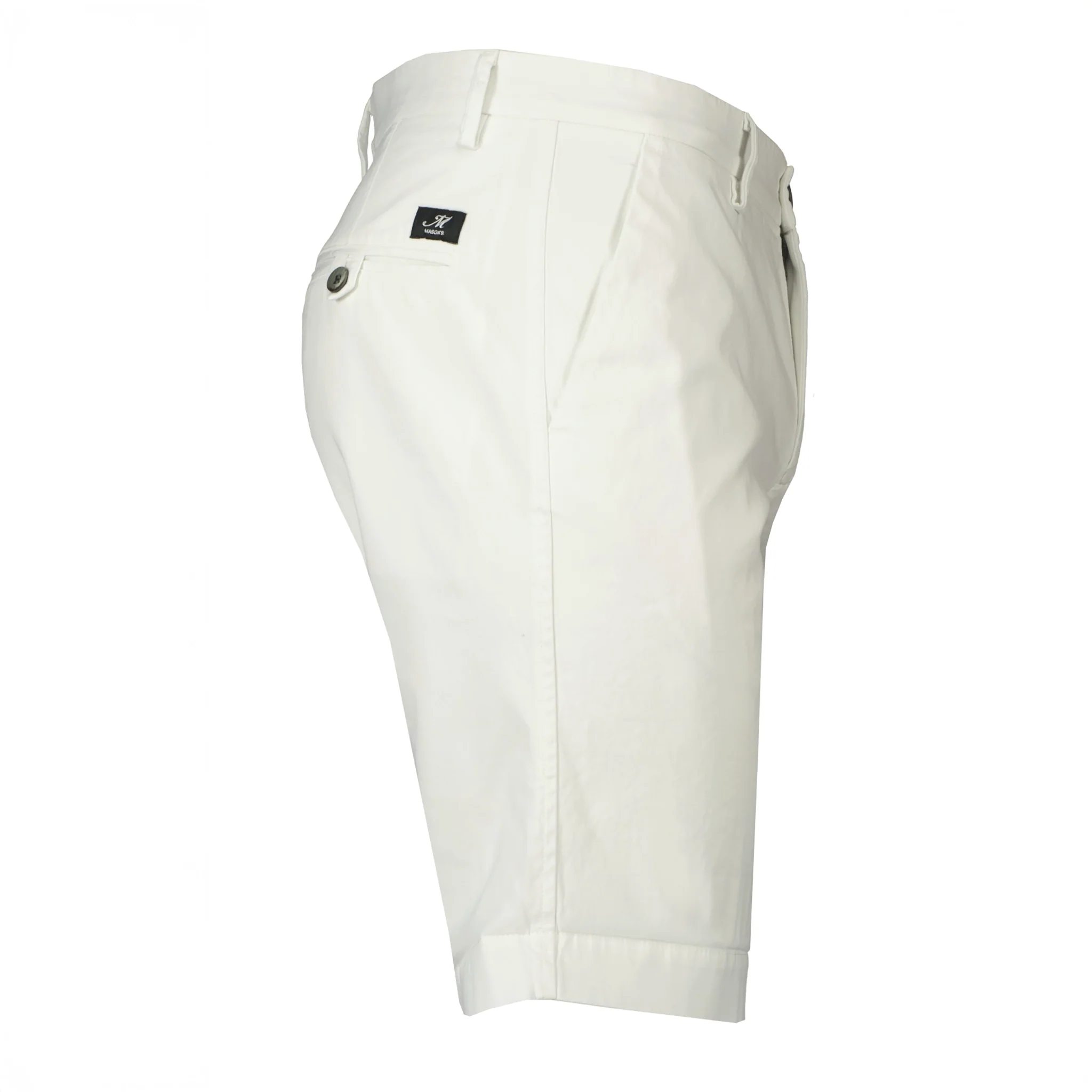 White Cotton-Stretch Torino Slim Fit Bermuda Shorts - Mason's - Image 3
