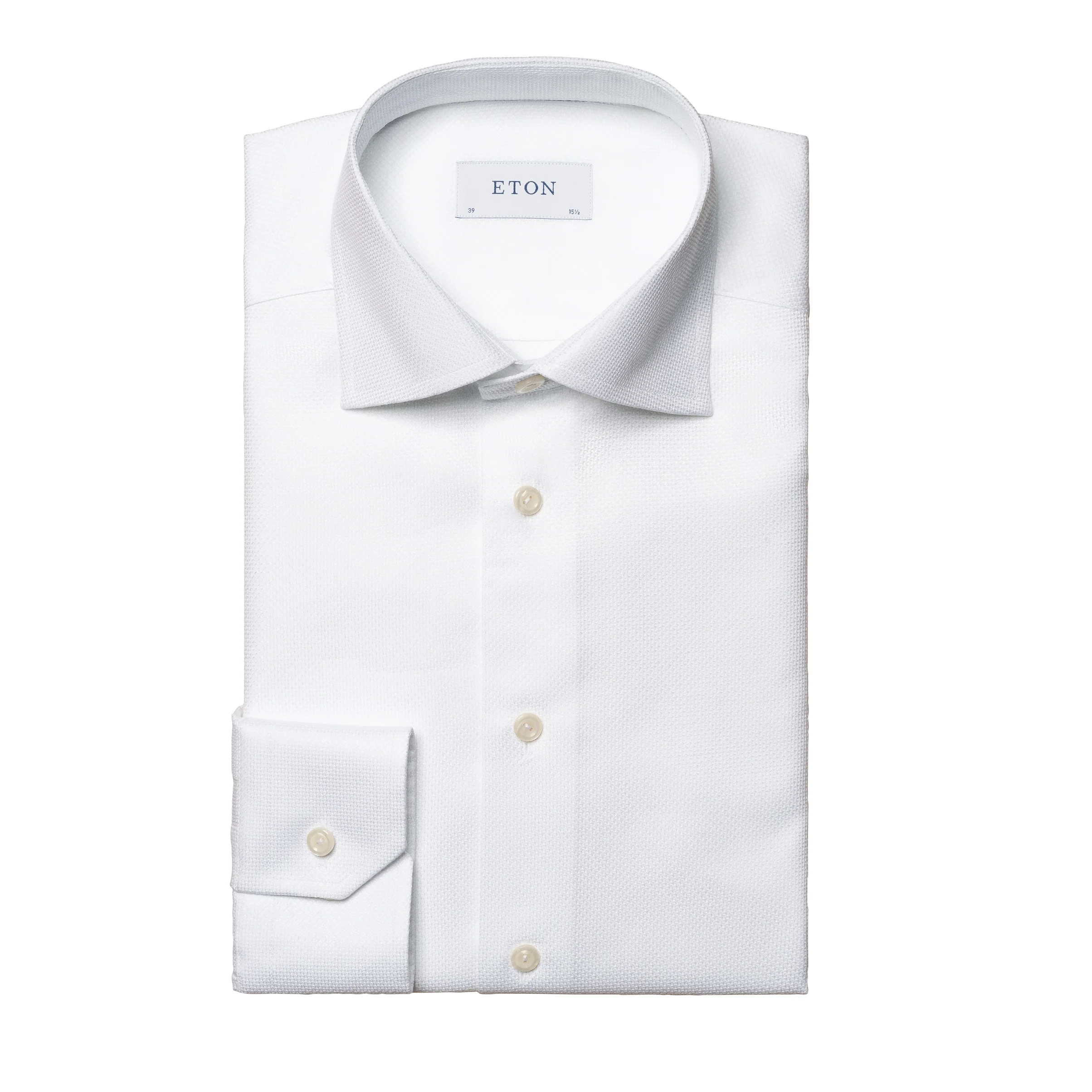 White Cotton-Tencel Contemporary Fit Shirt - ETON