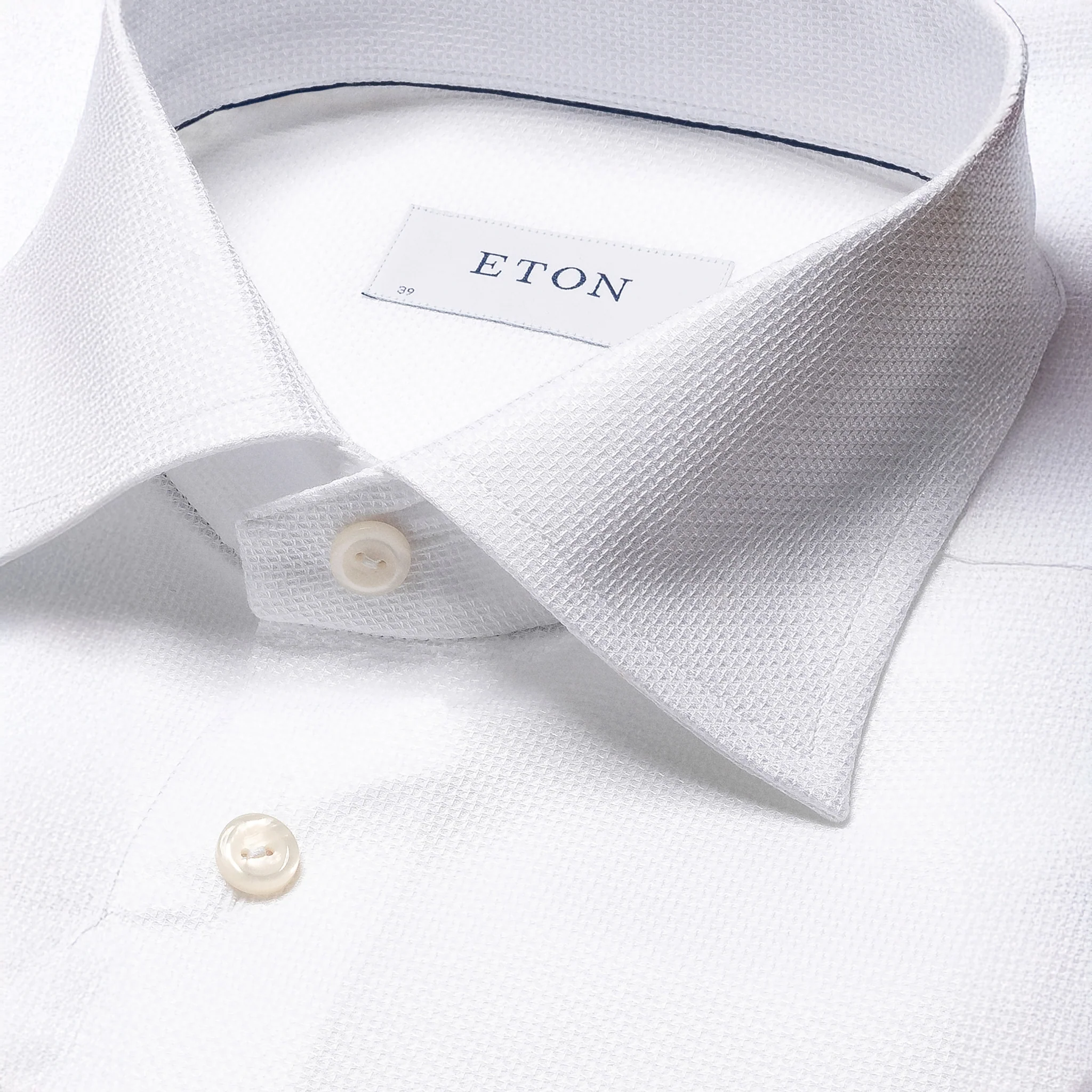 White Cotton-Tencel Contemporary Fit Shirt - ETON - Image 2