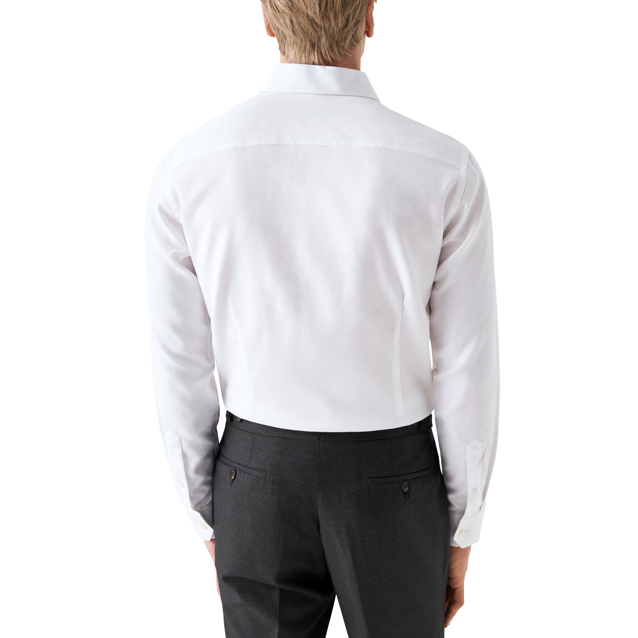 White Cotton-Tencel Contemporary Fit Shirt - ETON - Image 3