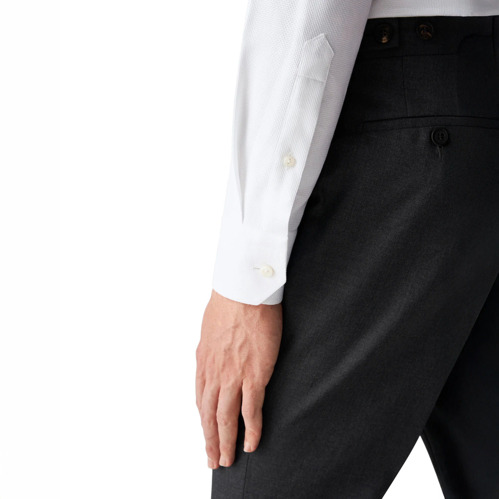 White Cotton-Tencel Contemporary Fit Shirt - ETON - Image 5