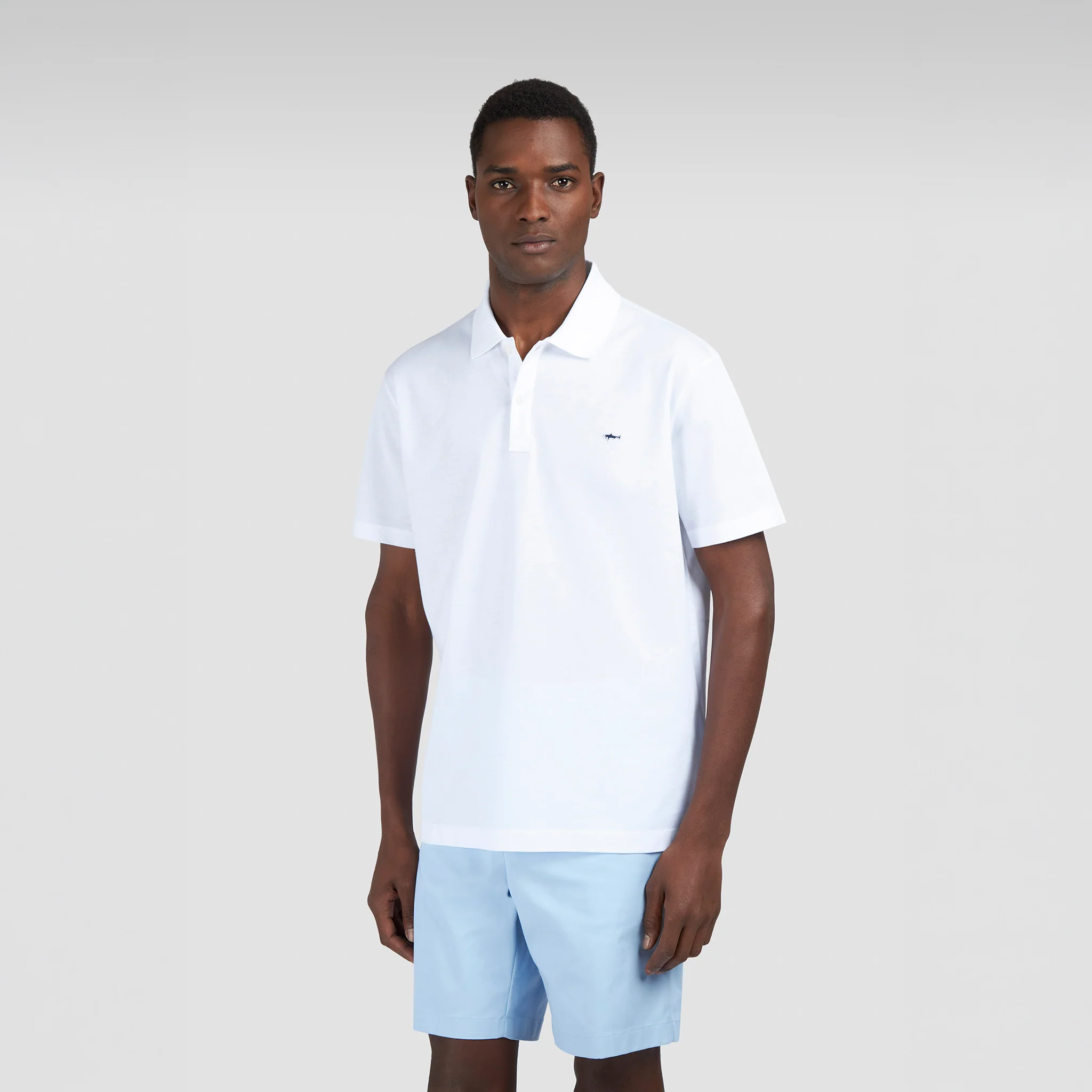 White Double Piqué Cotton Polo Shirt - Paul & Shark