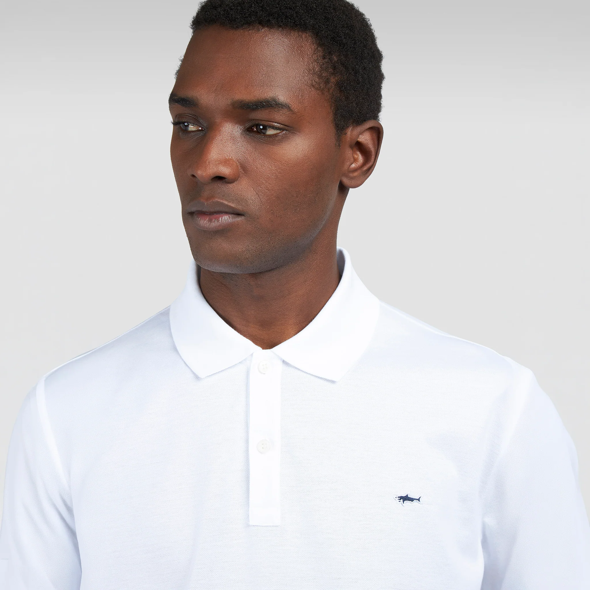 White Double Piqué Cotton Polo Shirt - Paul & Shark - Image 2